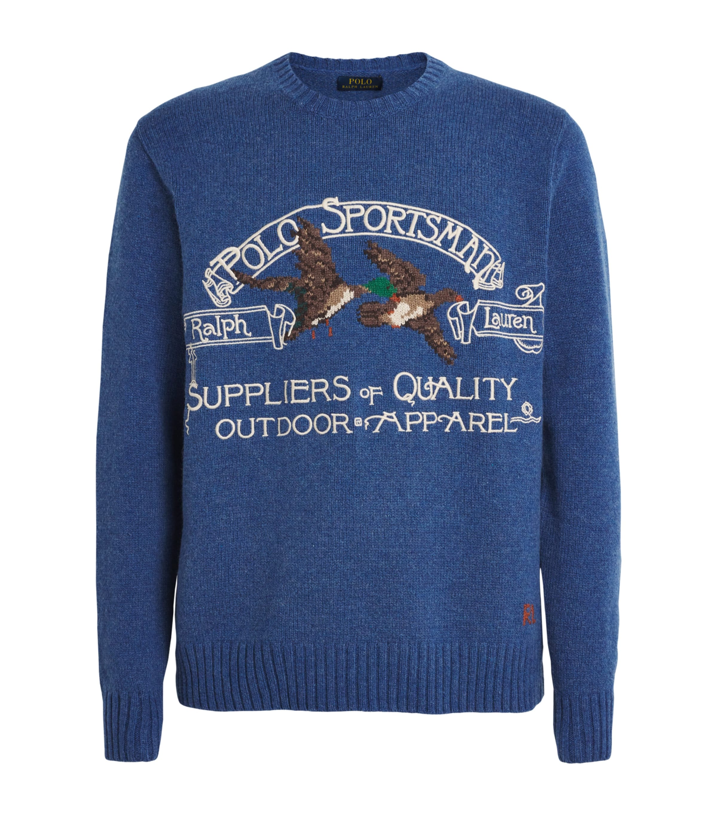 Wool-Cotton Polo Sportsman Sweater BLUE MULTI Image 1