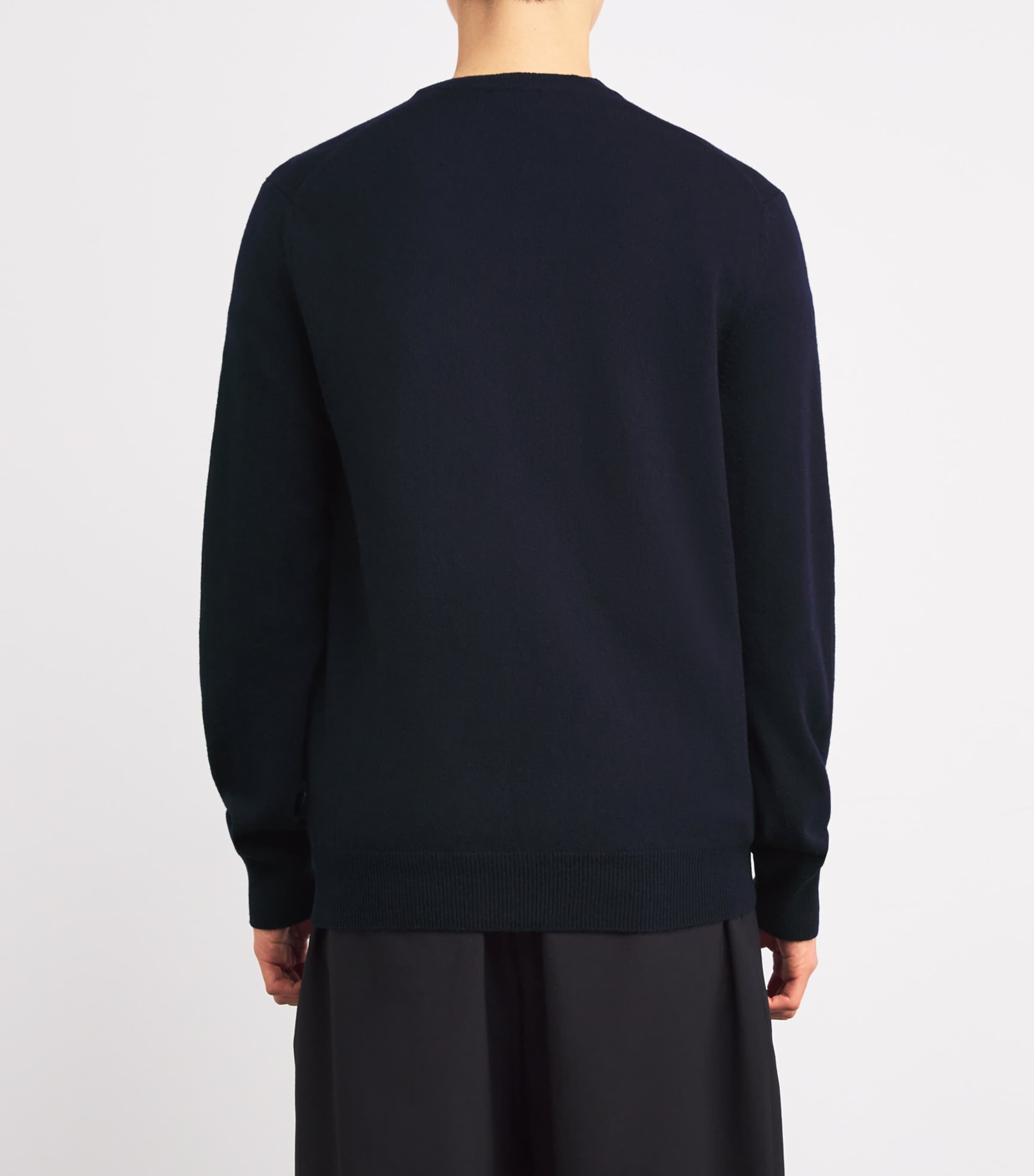 Comme Des Garçons Play Mens Wool Heart Cardigan Navy Image 4