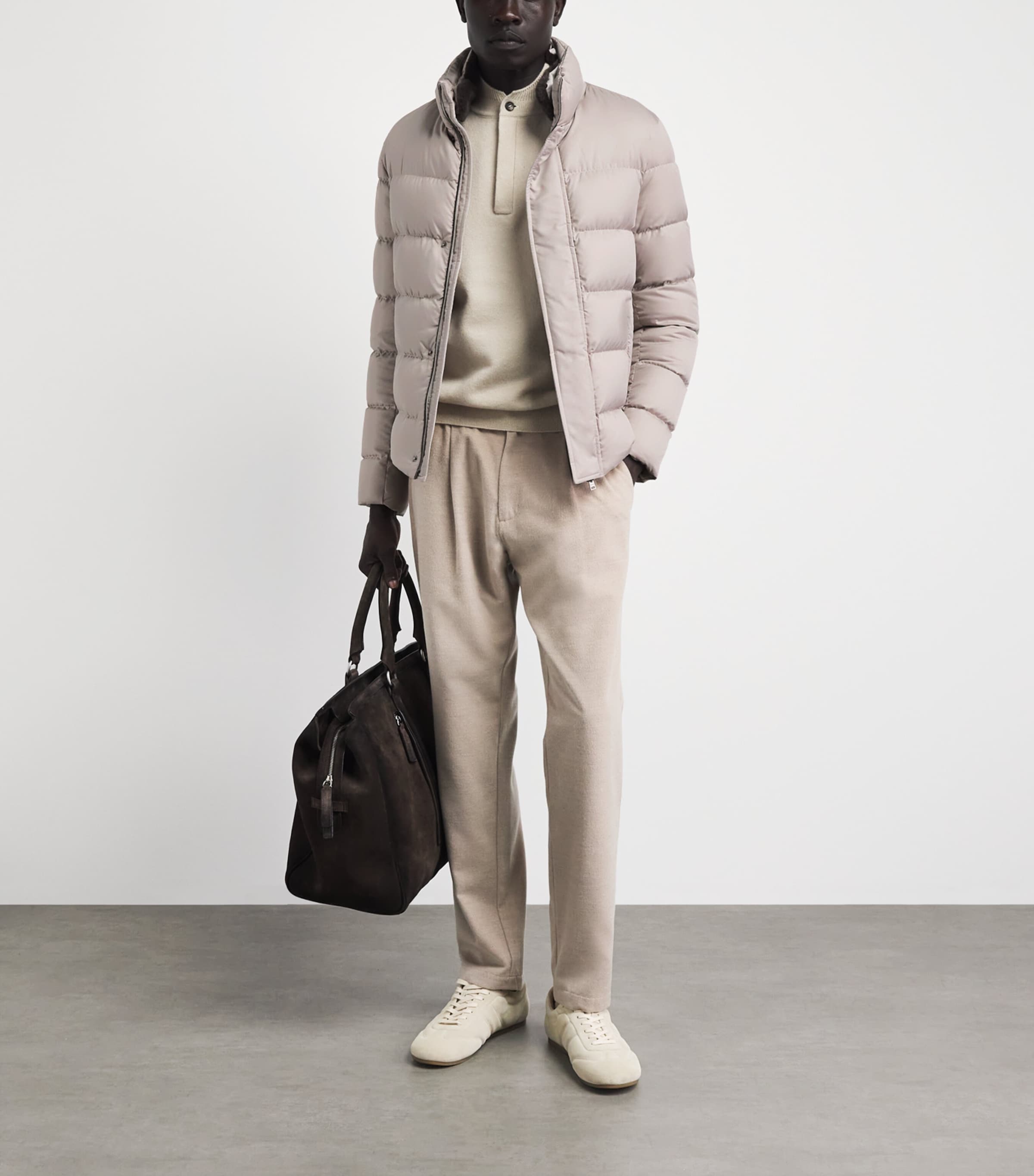 Herno Mens Down Quilted Puffer Jacket Grigio Perla Image 2