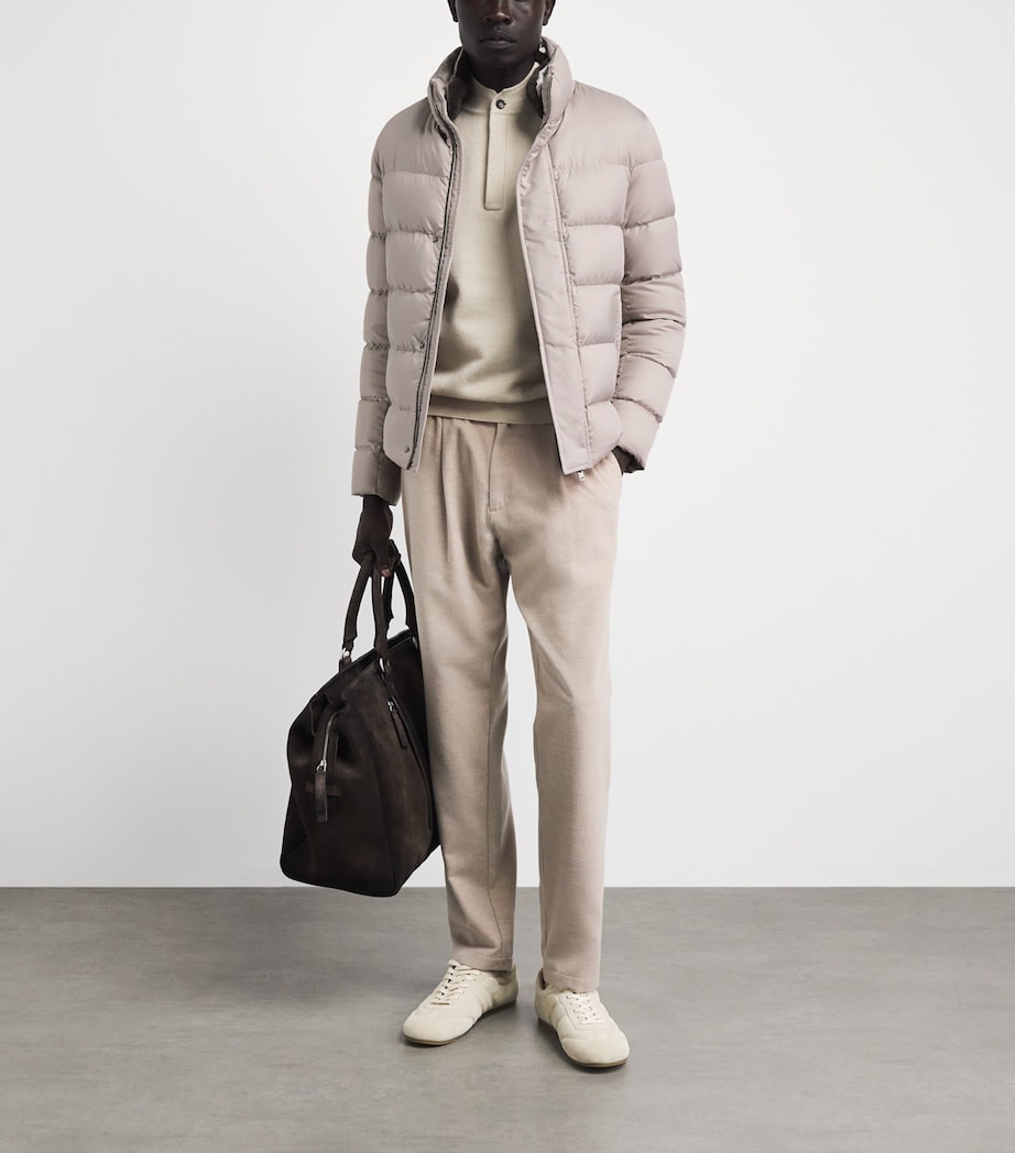 Herno Mens Down Quilted Puffer Jacket Grigio Perla Image 2