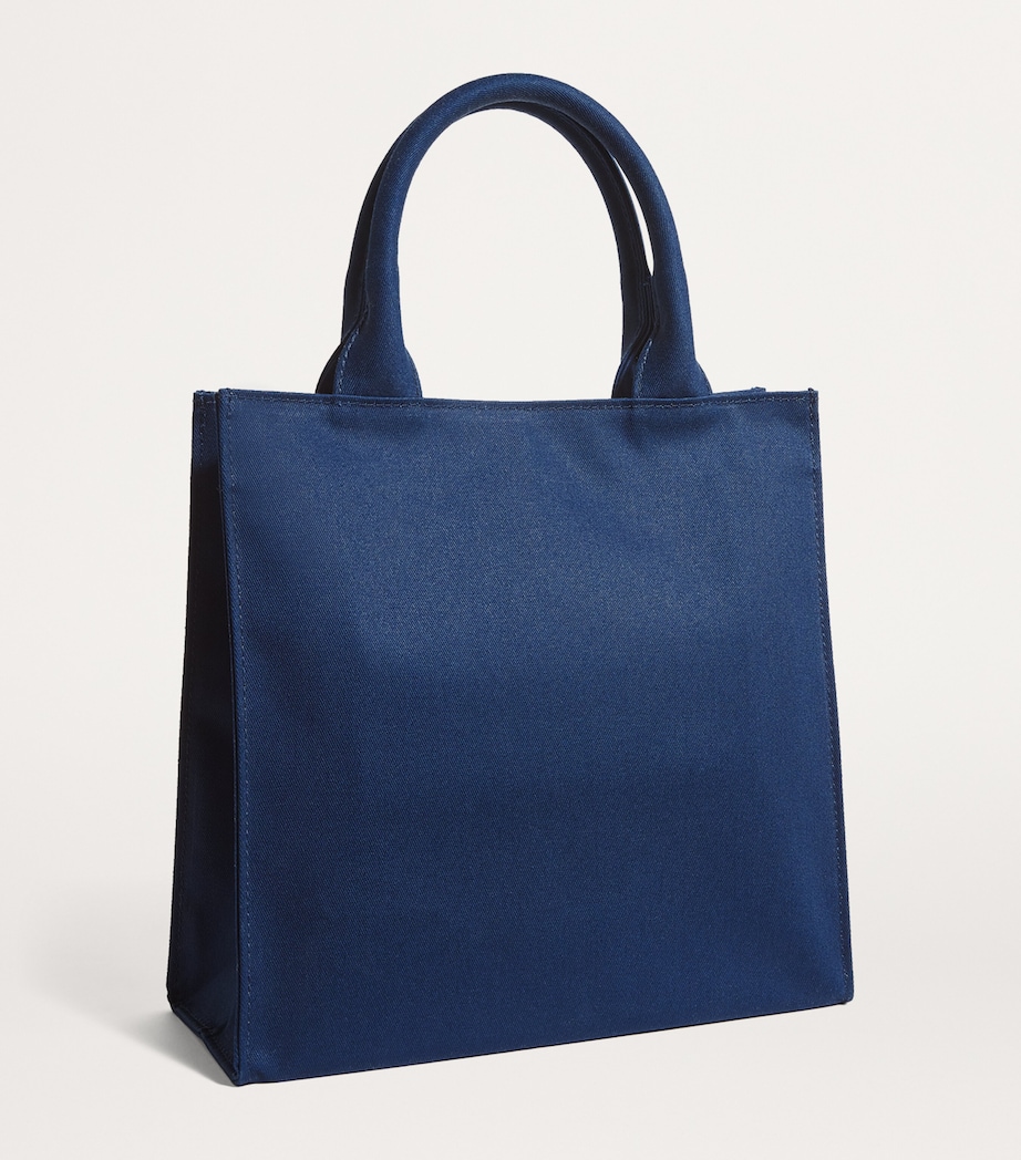 Small Cotton Logo Tote Bag NAVY Image 3