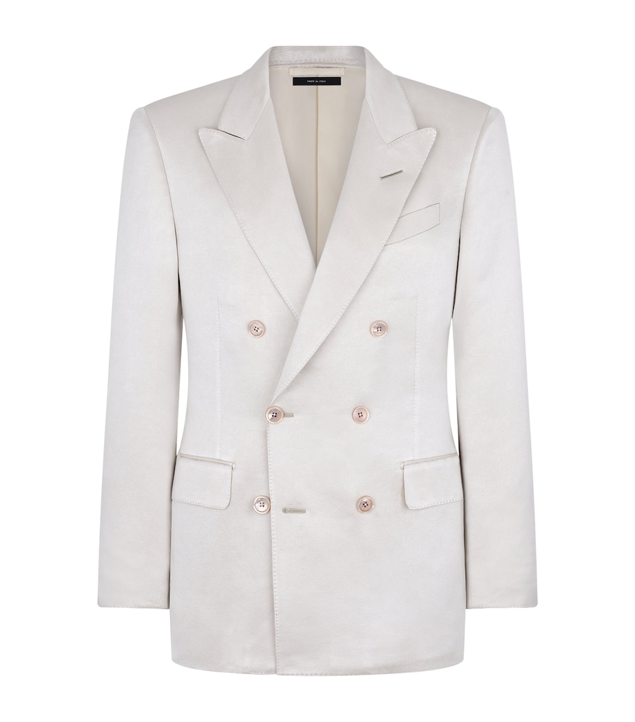 Cotton-Silk Double-Breasted Blazer PCO Image 1