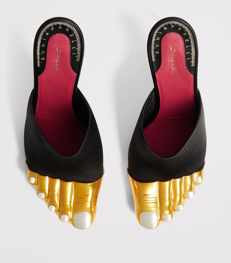 Schiaparelli Trompe-l'Oeil Heeled Mules 105 Black Image 6