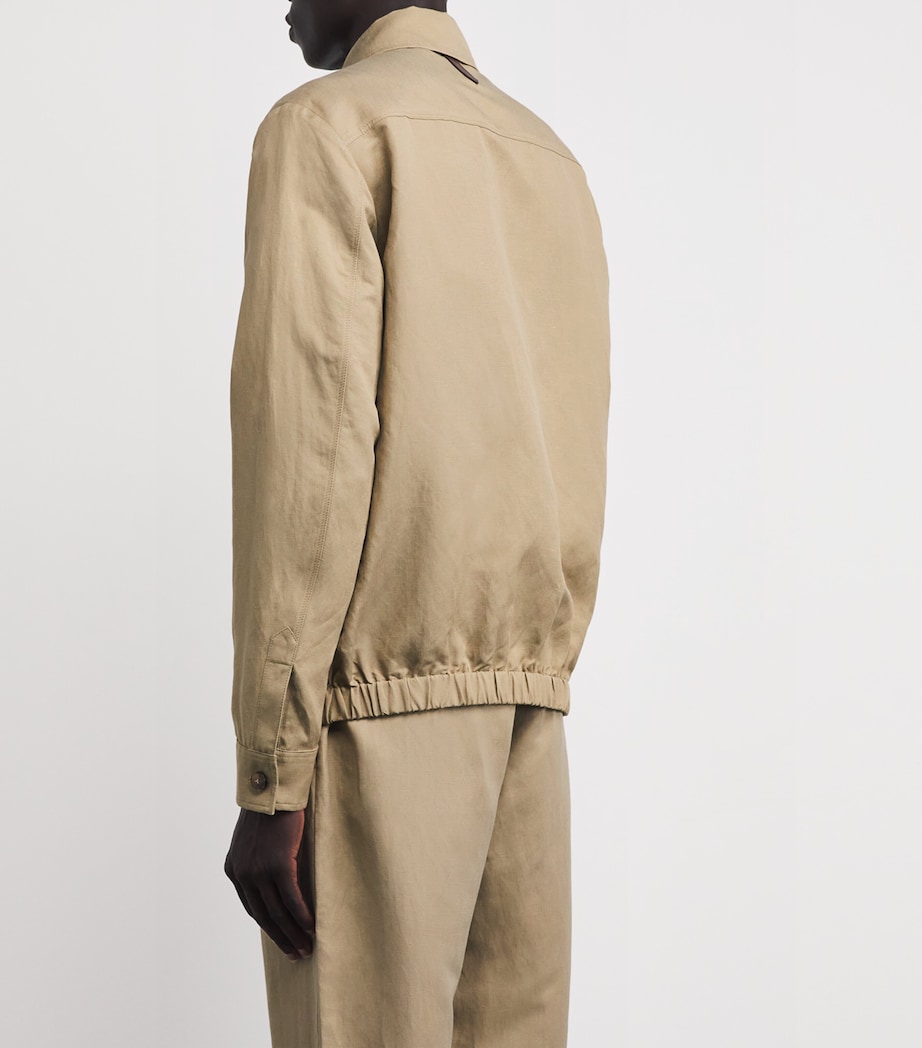 Linen-Silk Jacket 708-BEIGE Image 4