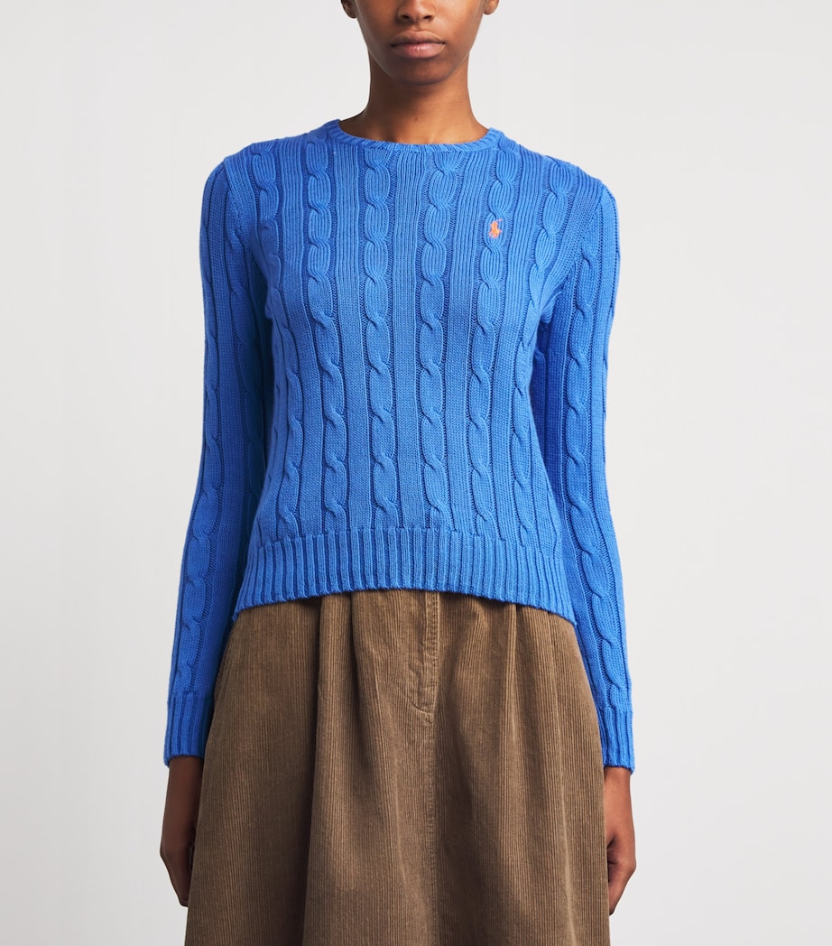 Pima Cotton Cable-Knit Sweater MAIDSTONE BLUE Image 3
