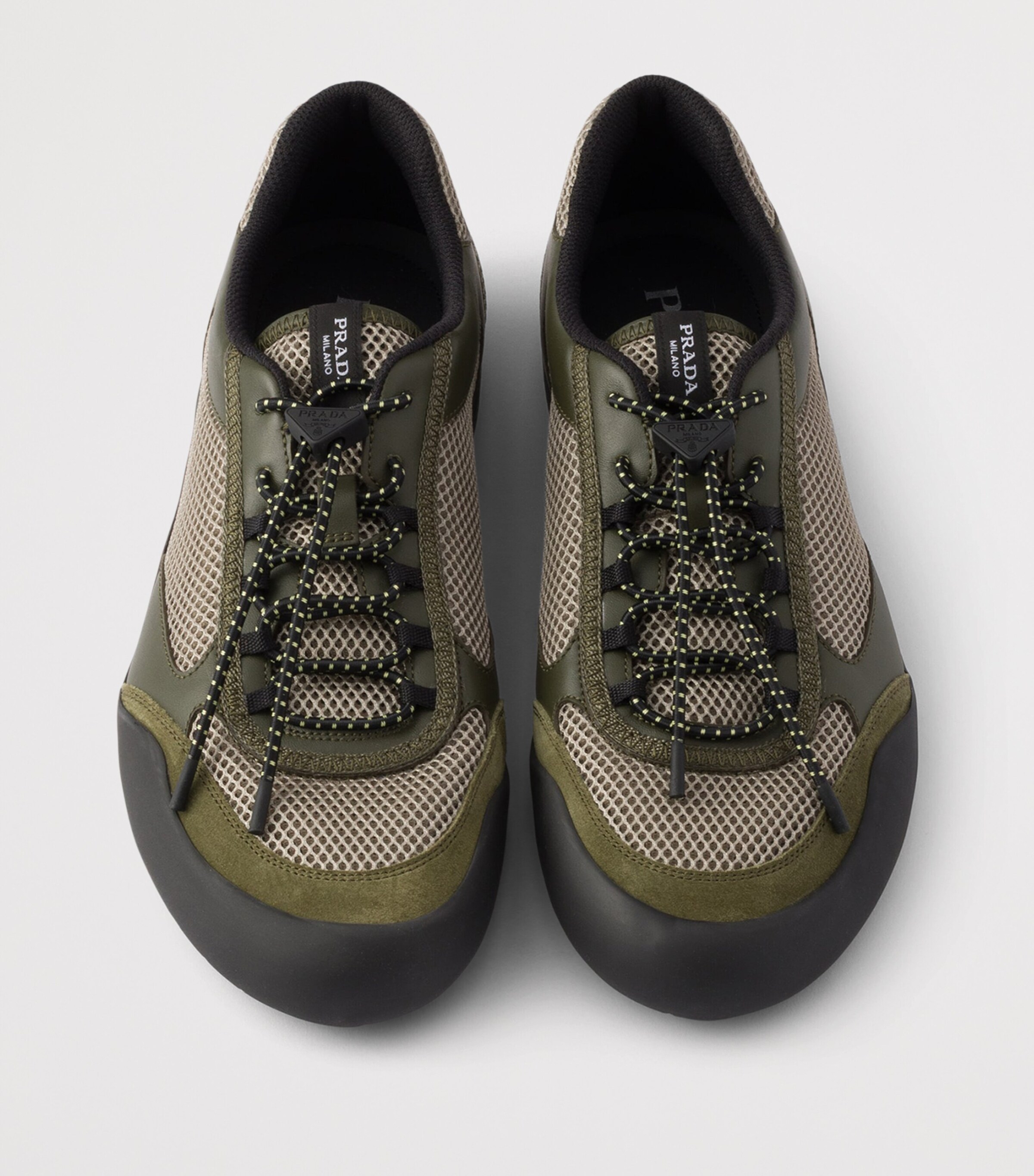 Prada Leather-Mesh Speedrock Sneakers Image 3