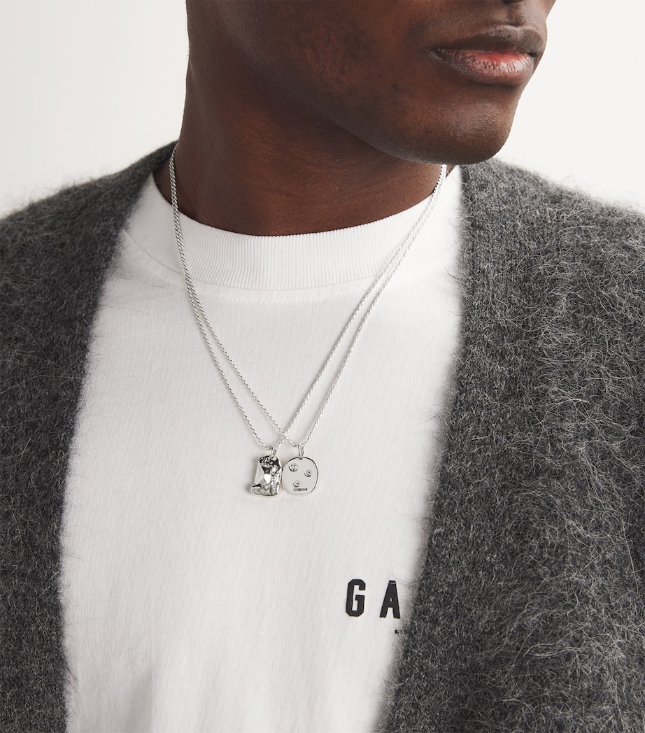 Sterling Silver Impressions Chloroplast Pendant Necklace SILVER (925) Image 4