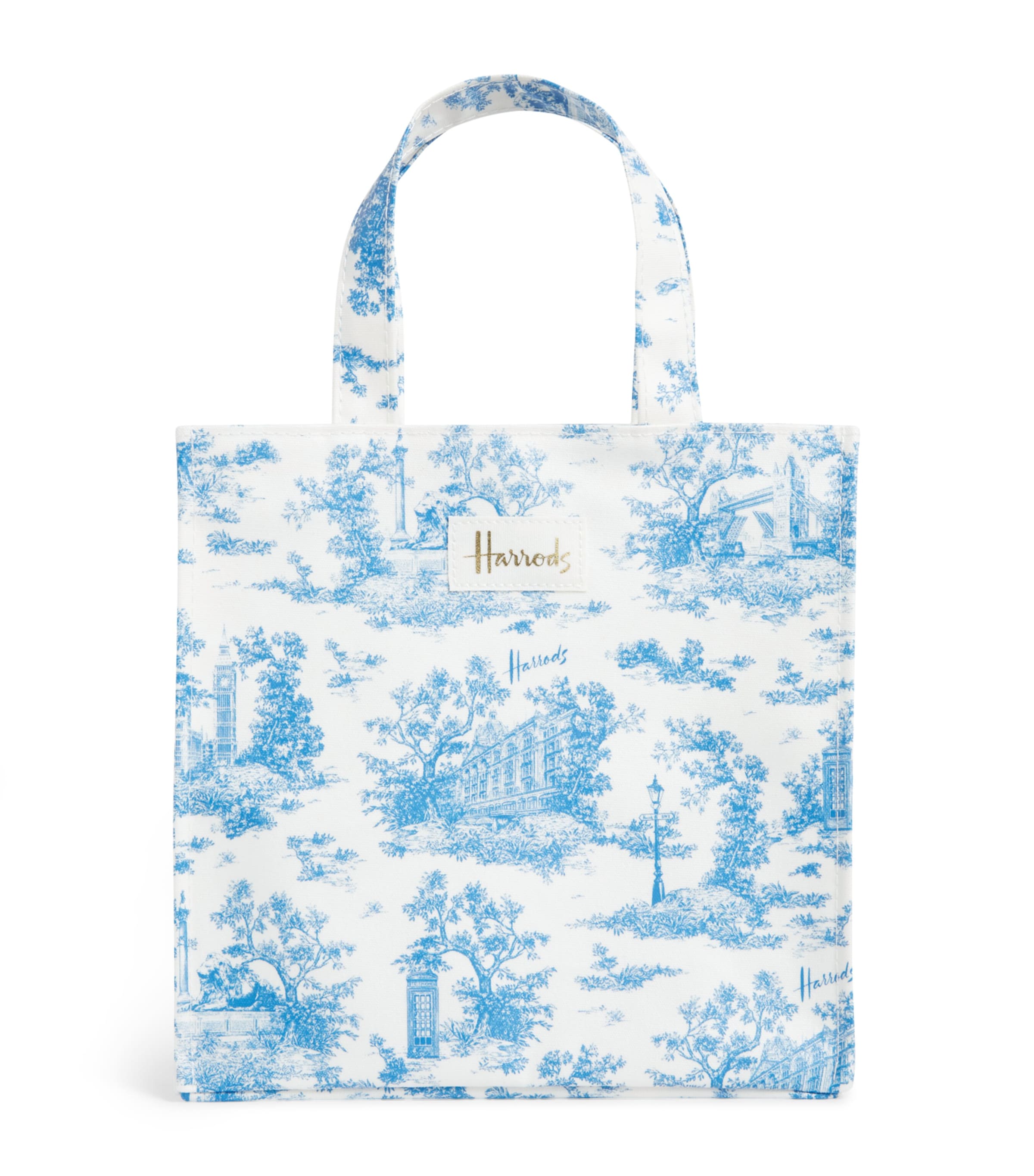 HARRODS SMALL TOILE SHOPPER BAG 