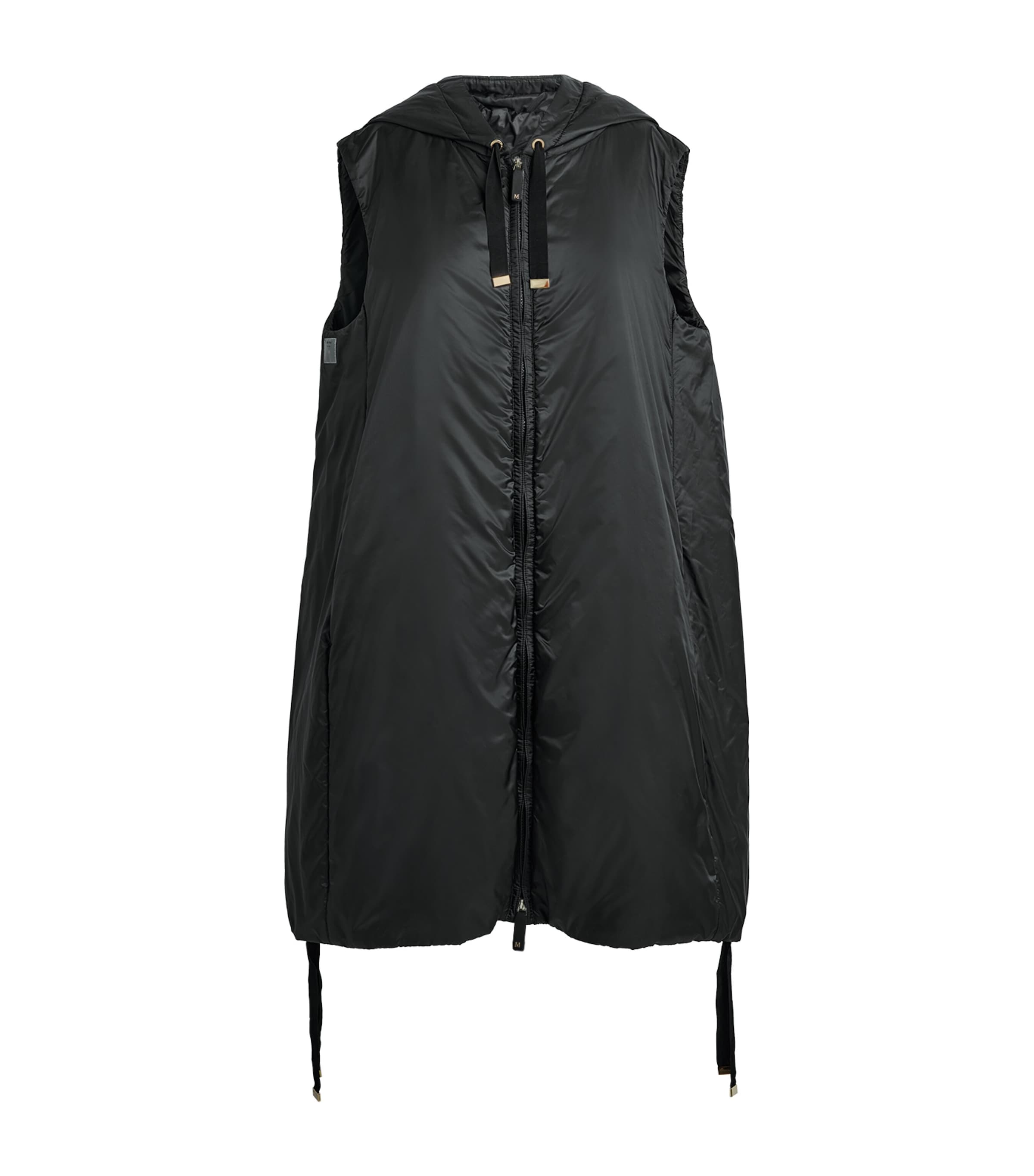 Shop Max Mara Padded Longline Gilet In Black