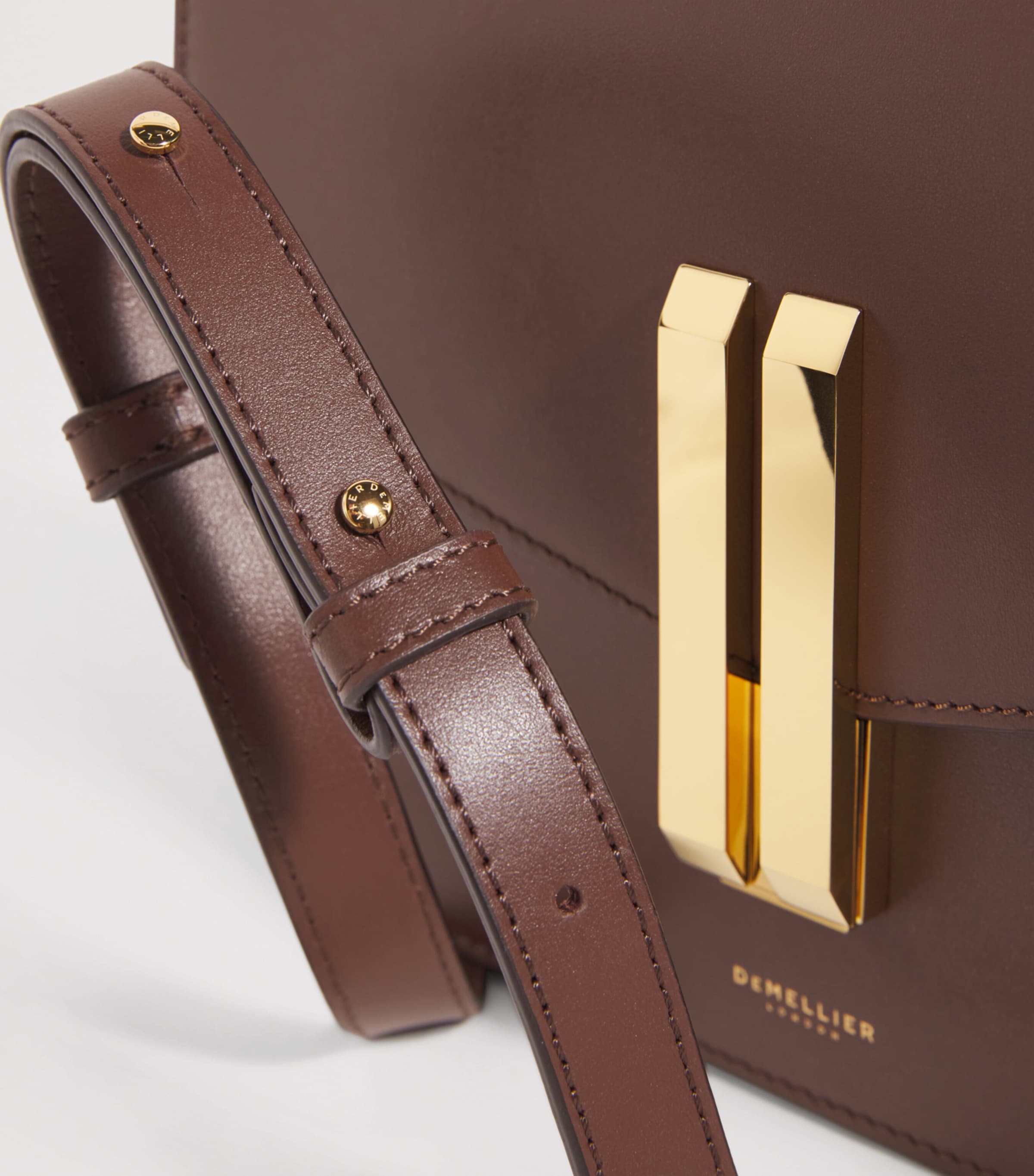 Demellier Brown Leather Vancouver Cross-Body Bag | Harrods US