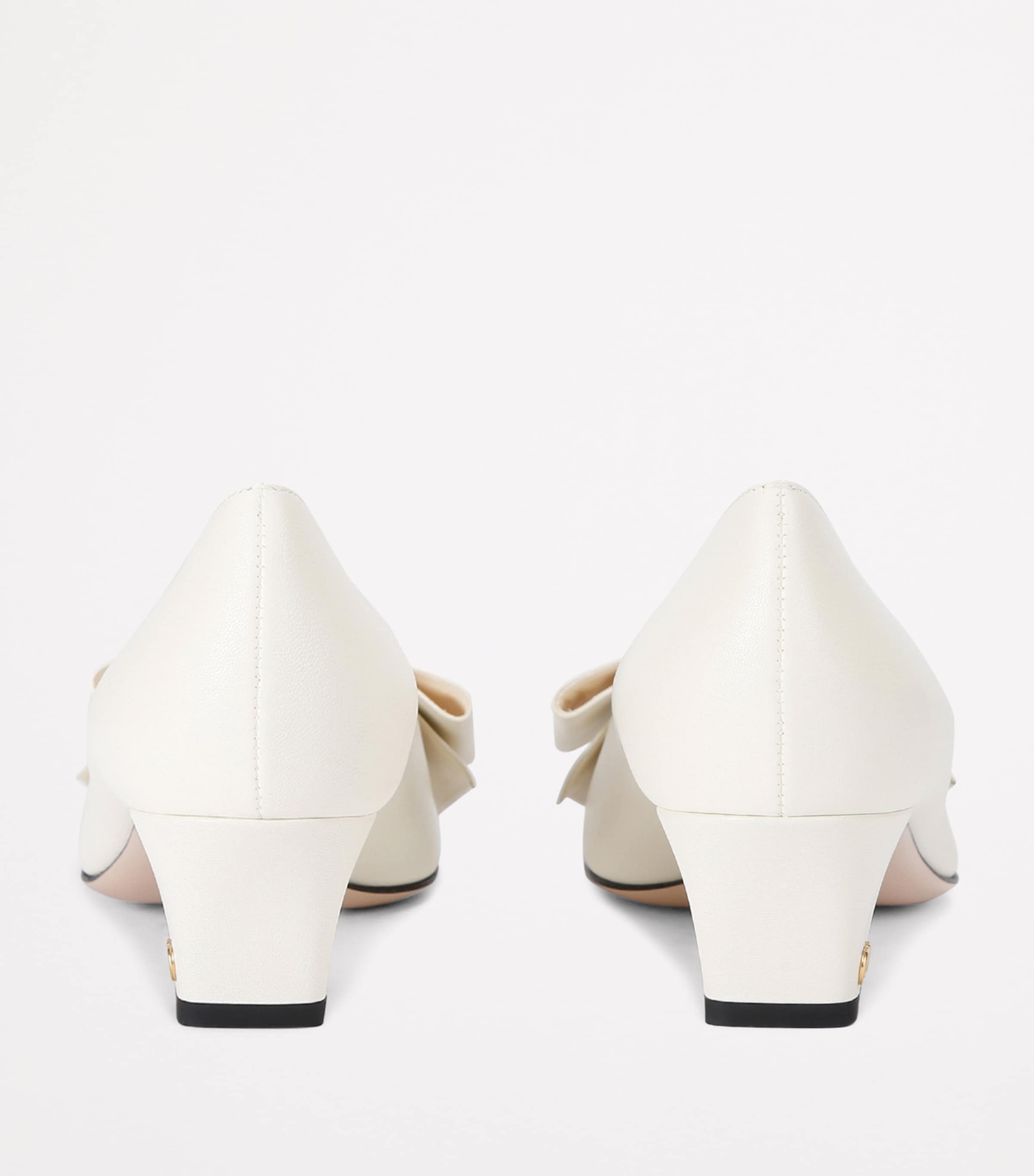 Valentino Garavani Leather Bow-Detail Pumps 45 White Image 2
