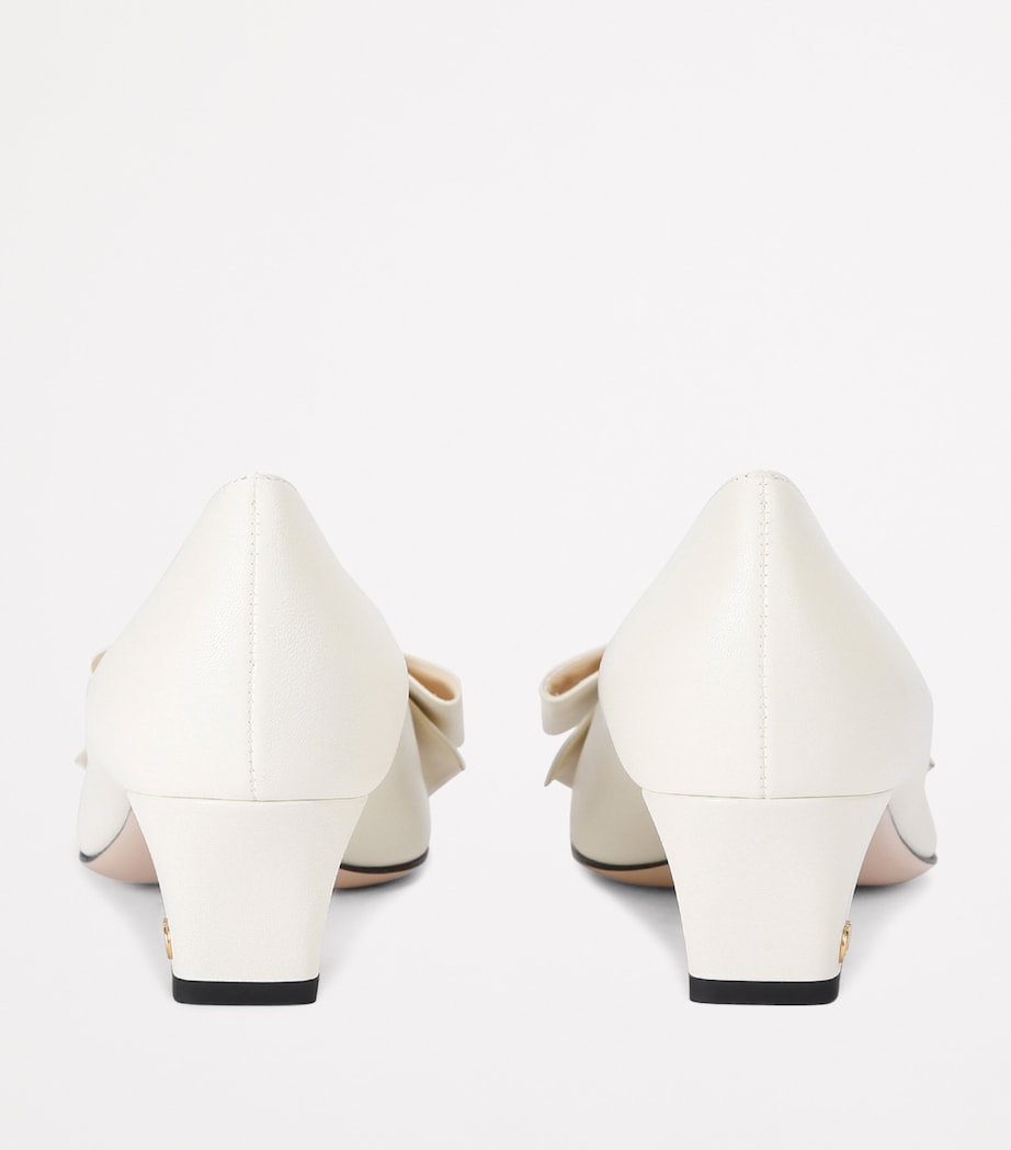 Valentino Garavani Leather Bow-Detail Pumps 45 White Image 2