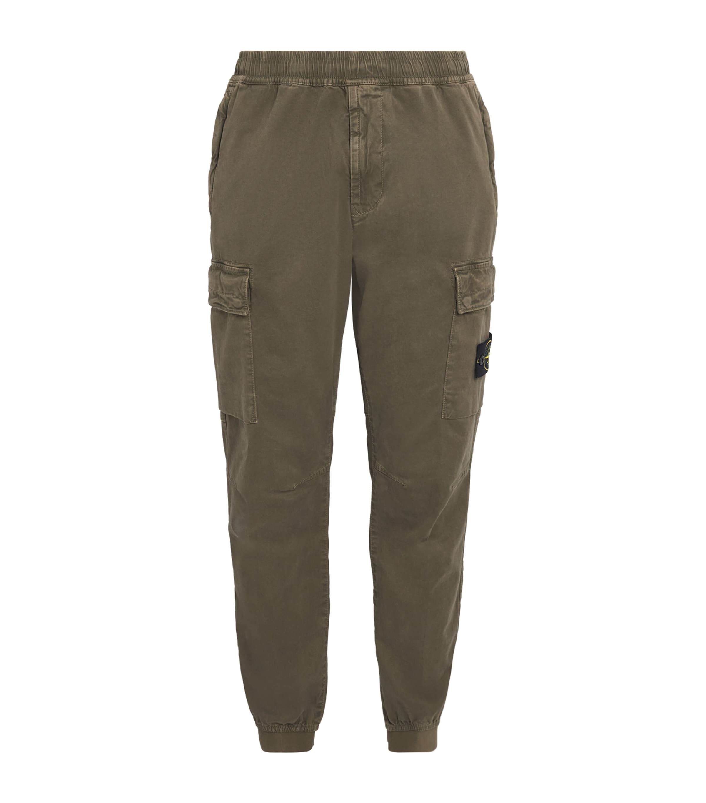 Stone Island Cotton-blend Cargo Trousers In Green