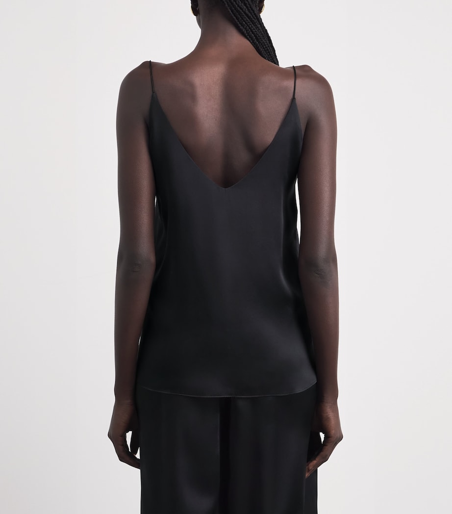 Eleventy Womens Silk V-Neck Cami Top Nero Image 5