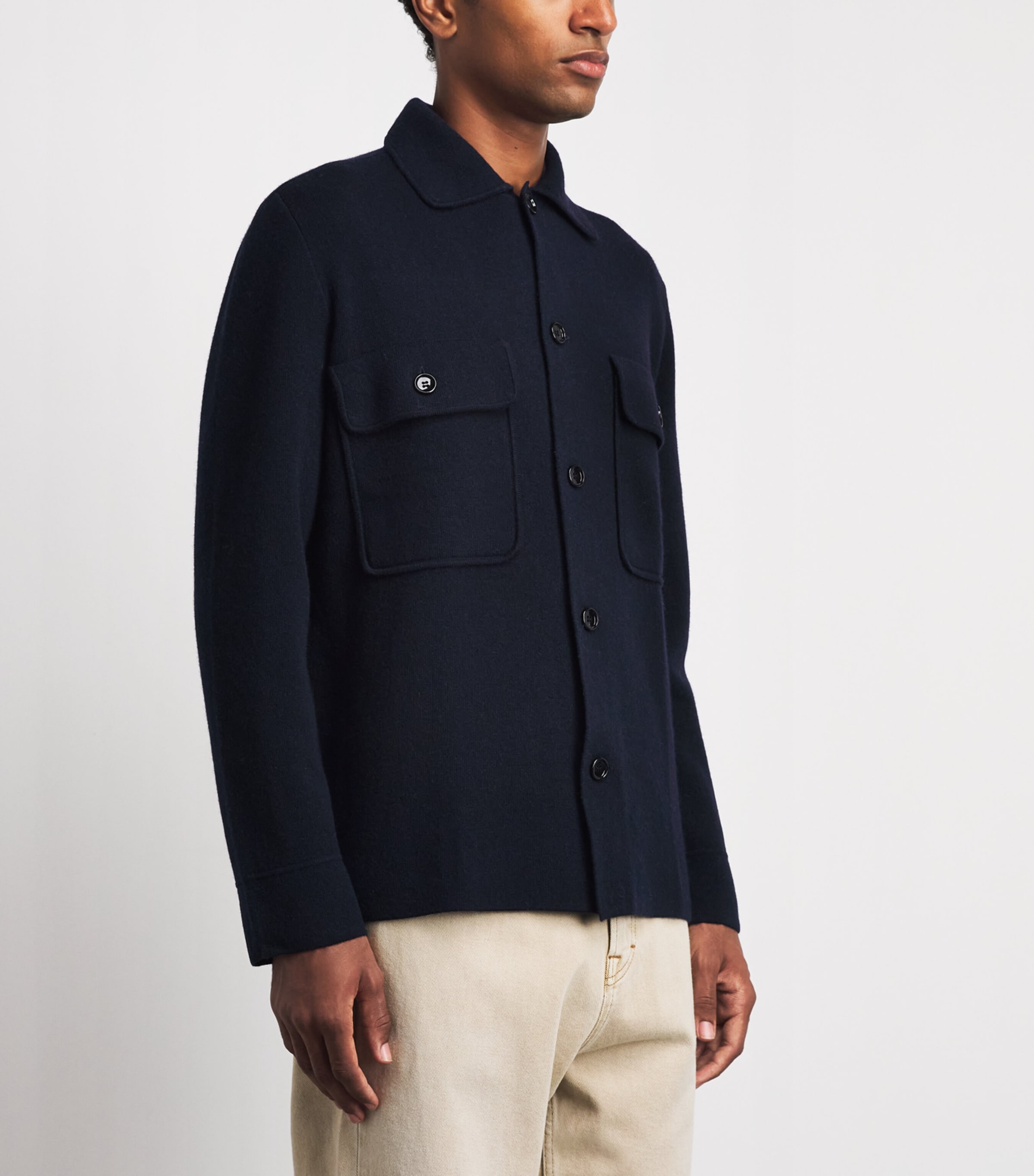 Allude Mens Virgin Wool-Cashmere Overshirt Image 4