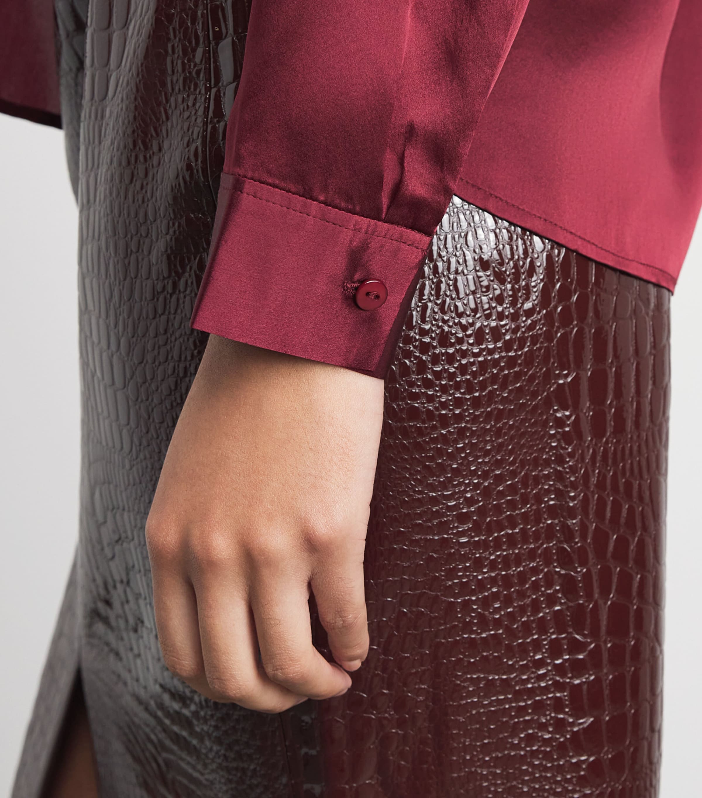L'Agence Womens Silk Tyler Blouse Merlot Red Mrlr Image 3