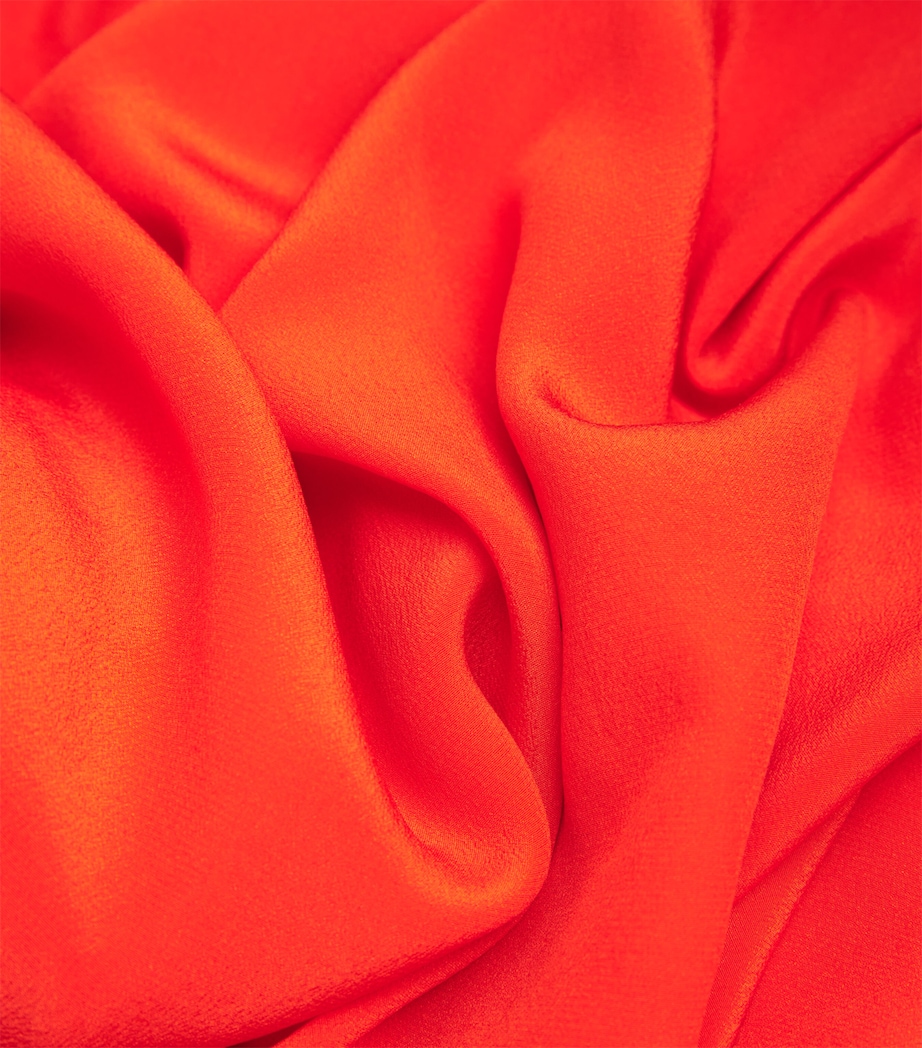 Silk Gathered Fresca Maxi Dress TANGERINE Image 5