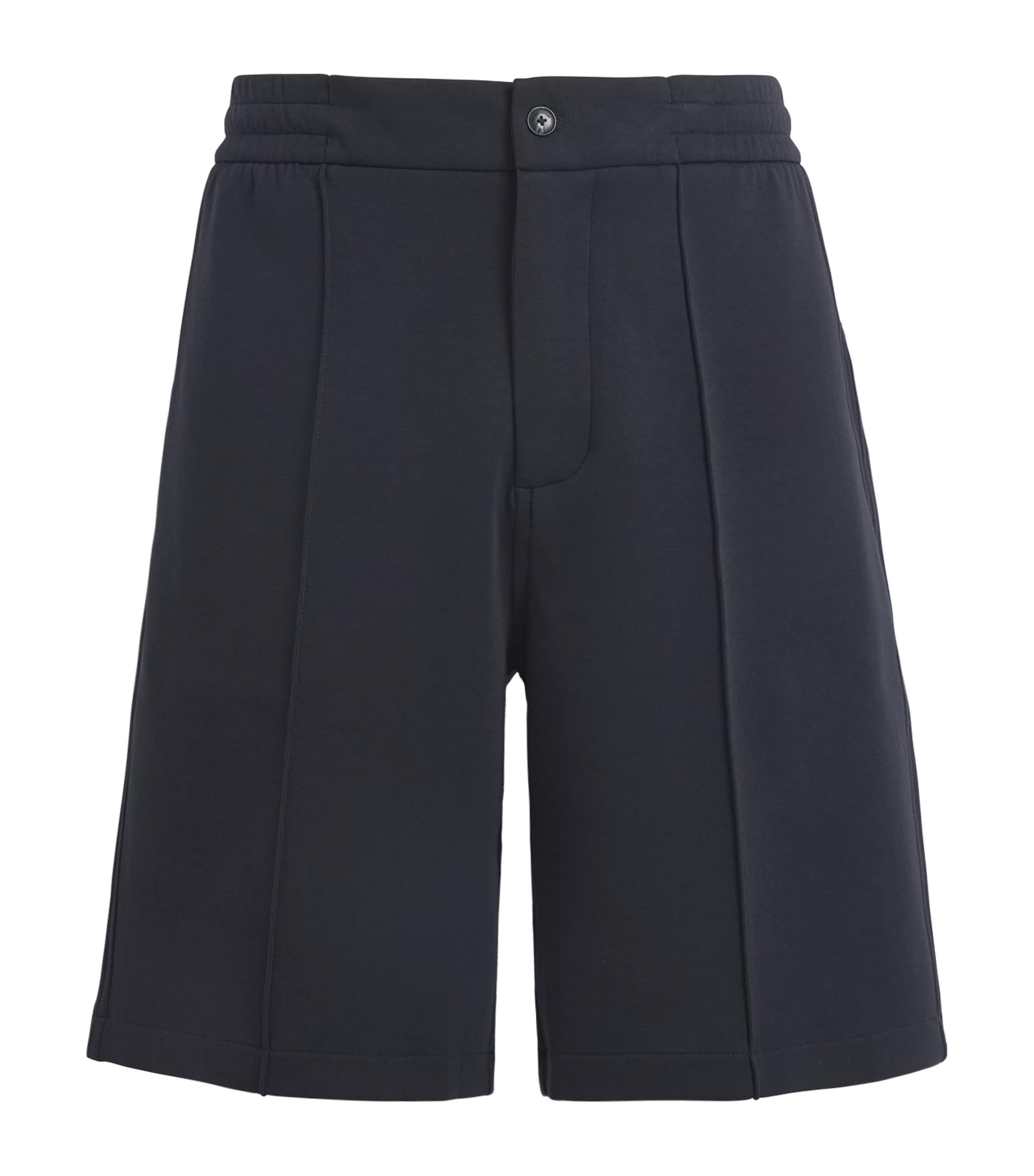 Emporio Armani Cotton-blend Bermuda Shorts In Blue