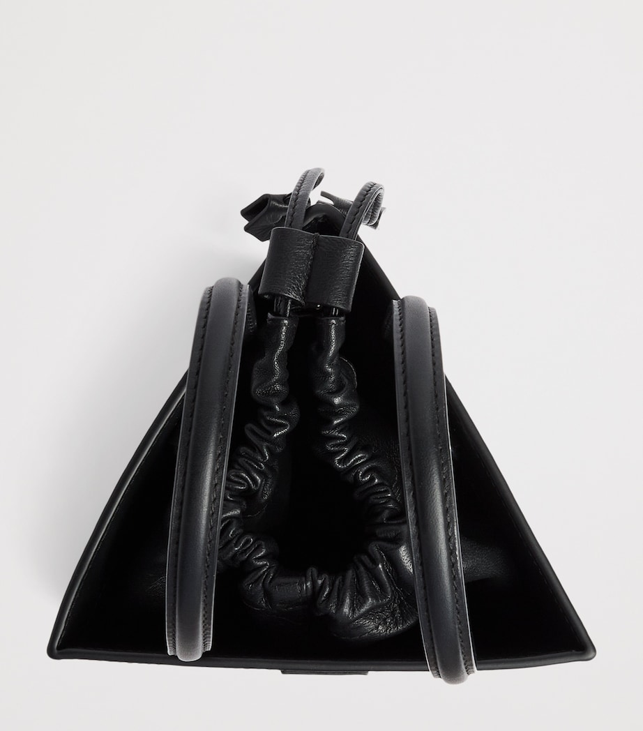 Talel Paris Leather Zebra Triangle Top-Handle Bag Zebra Image 5