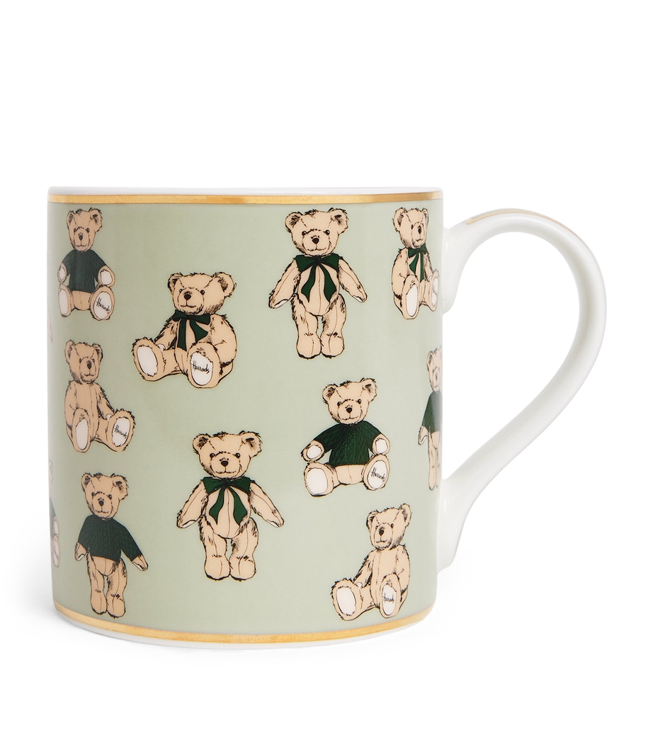 Harrods Henry Bear Cluster Mug Green/gold Image 1