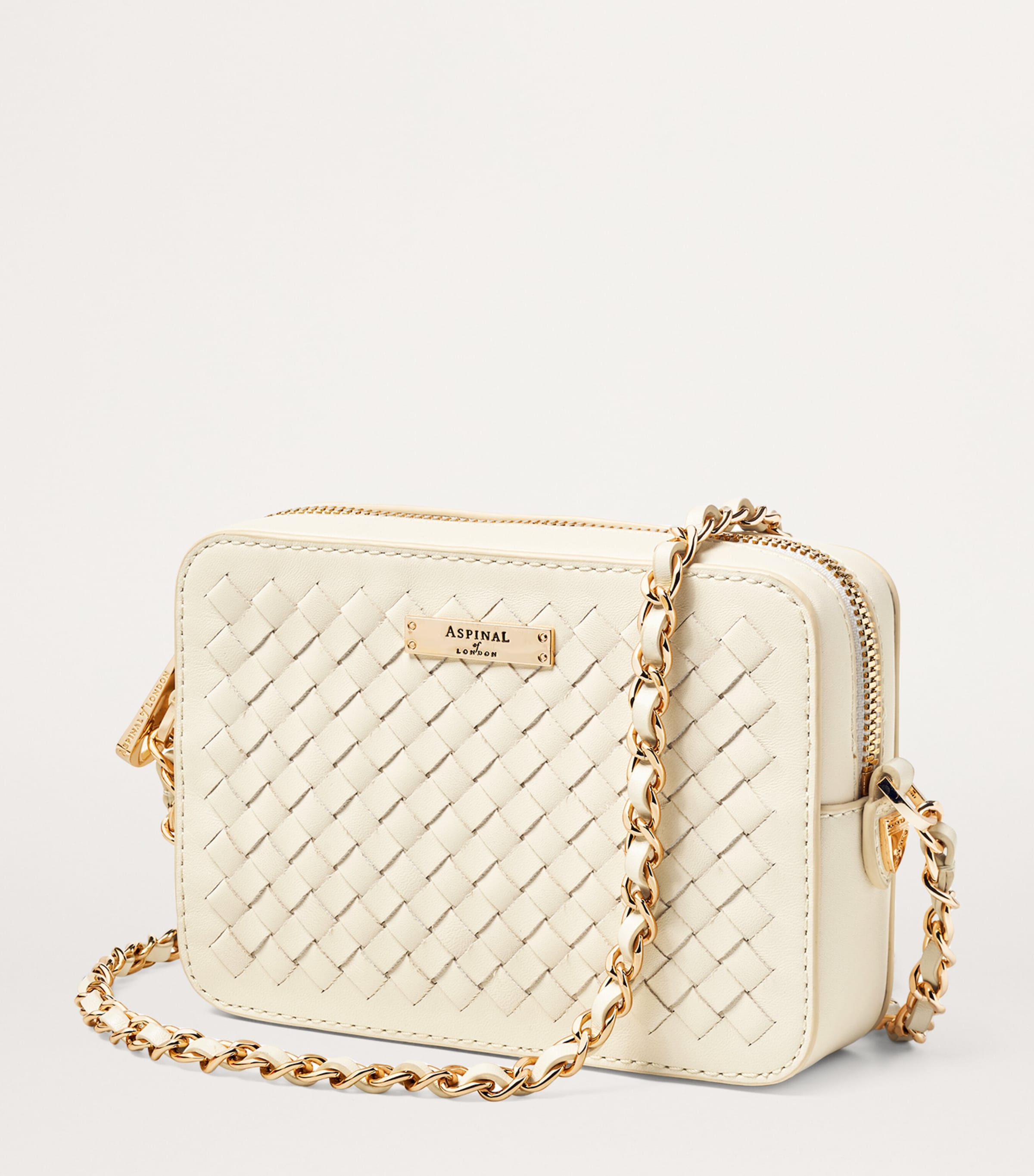 Leather Woven Milly Cross-Body Bag IVORY Image 4