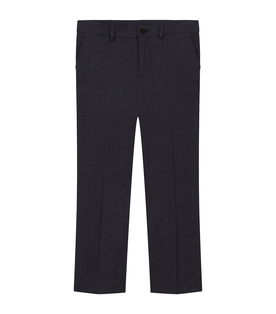 Linen-Blend Straight Trousers (2-6 Years) B0065-BLUE Image 1