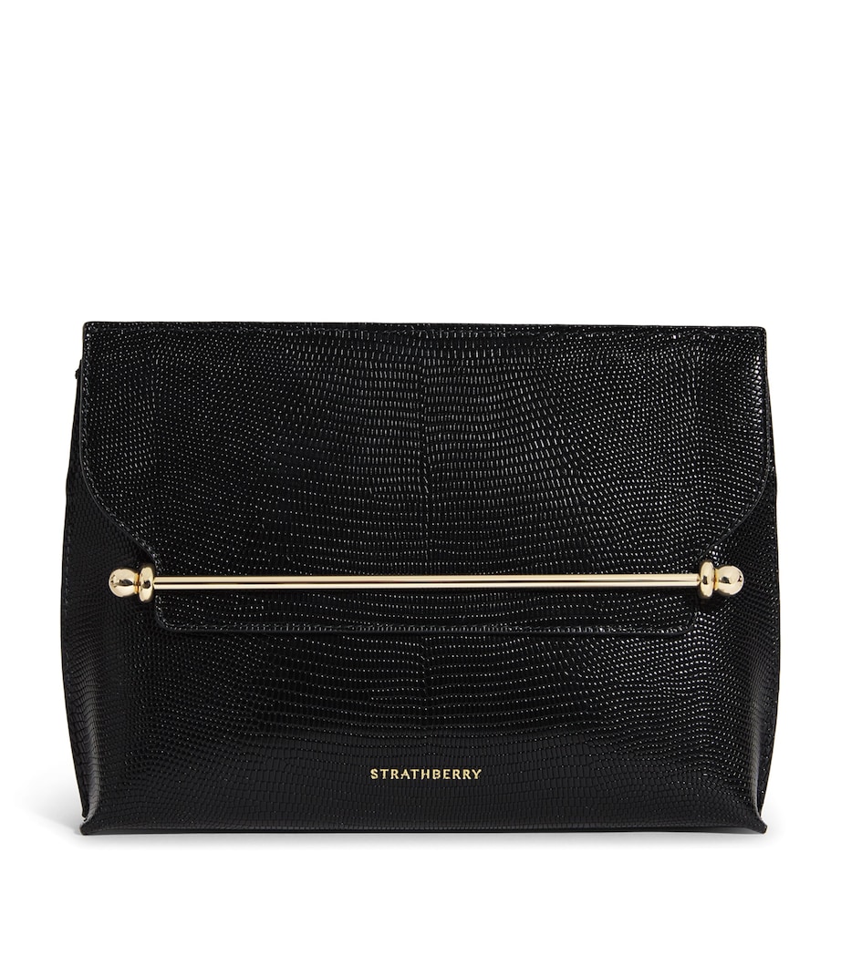 Strathberry Leather Stylist Clutch Bag Black Image 1