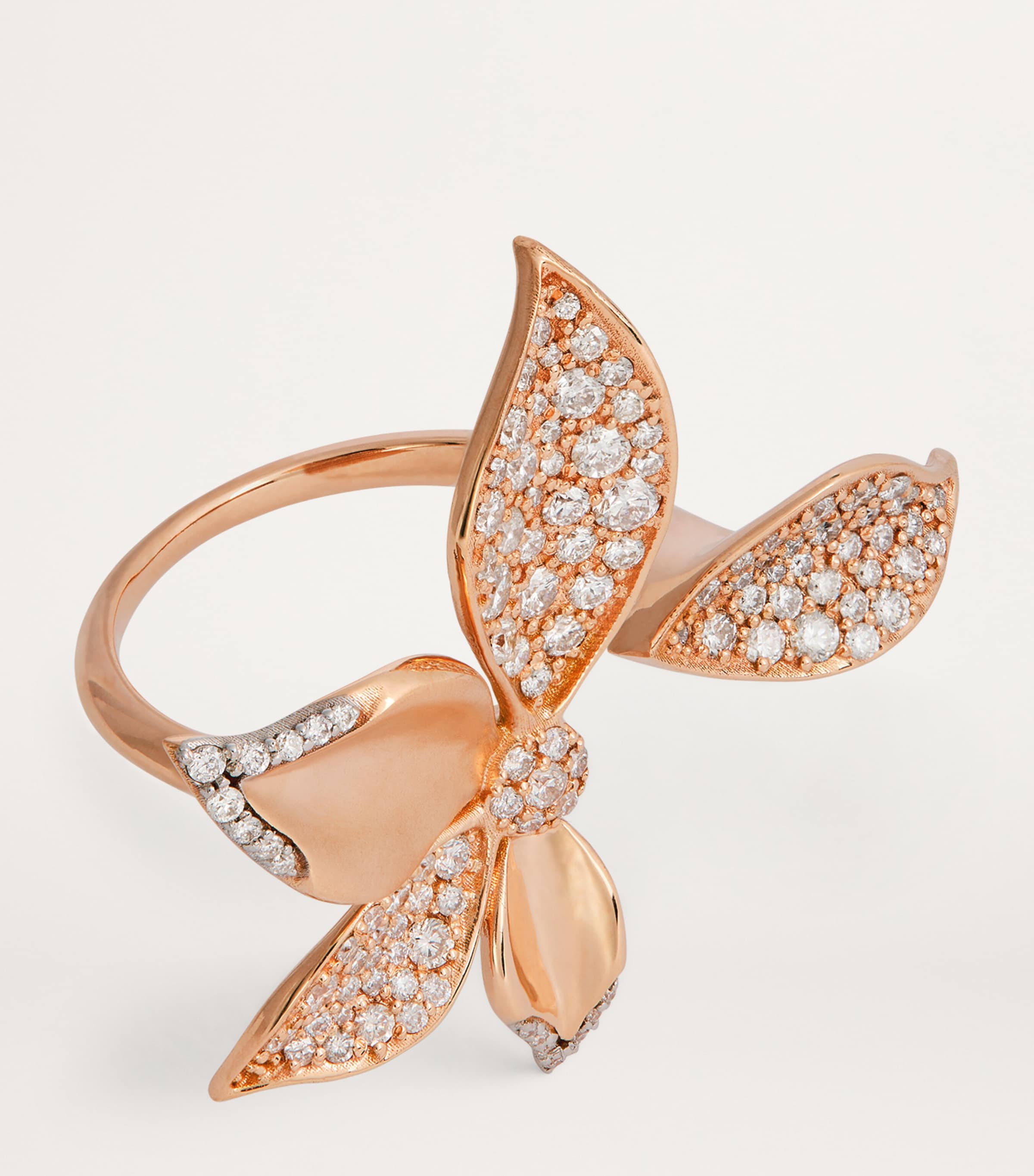 Rose Gold and Diamond Apple Seed Ring ROSE GOLD Image 4