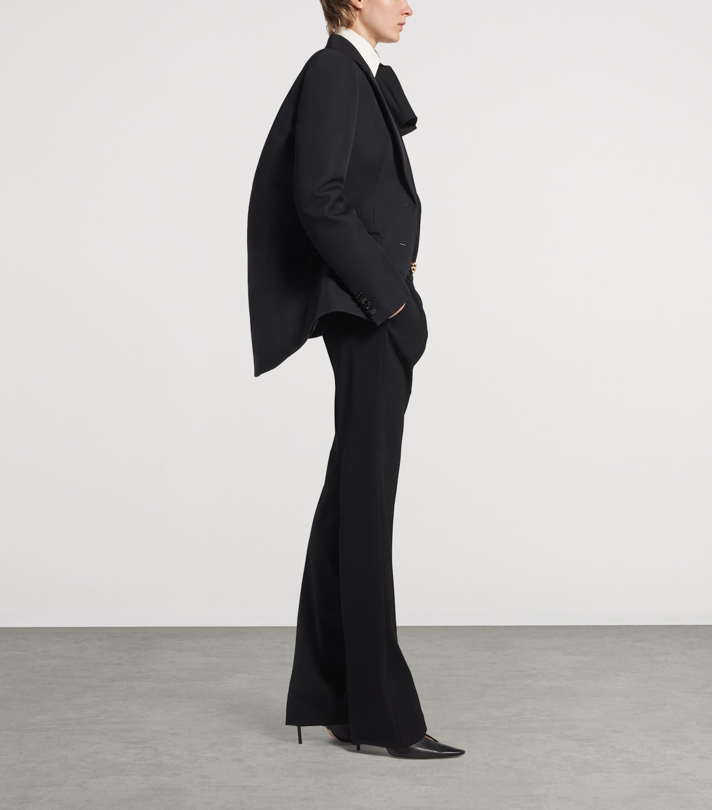 Balenciaga Womens Wool-Silk Cocoon Blazer Image 4