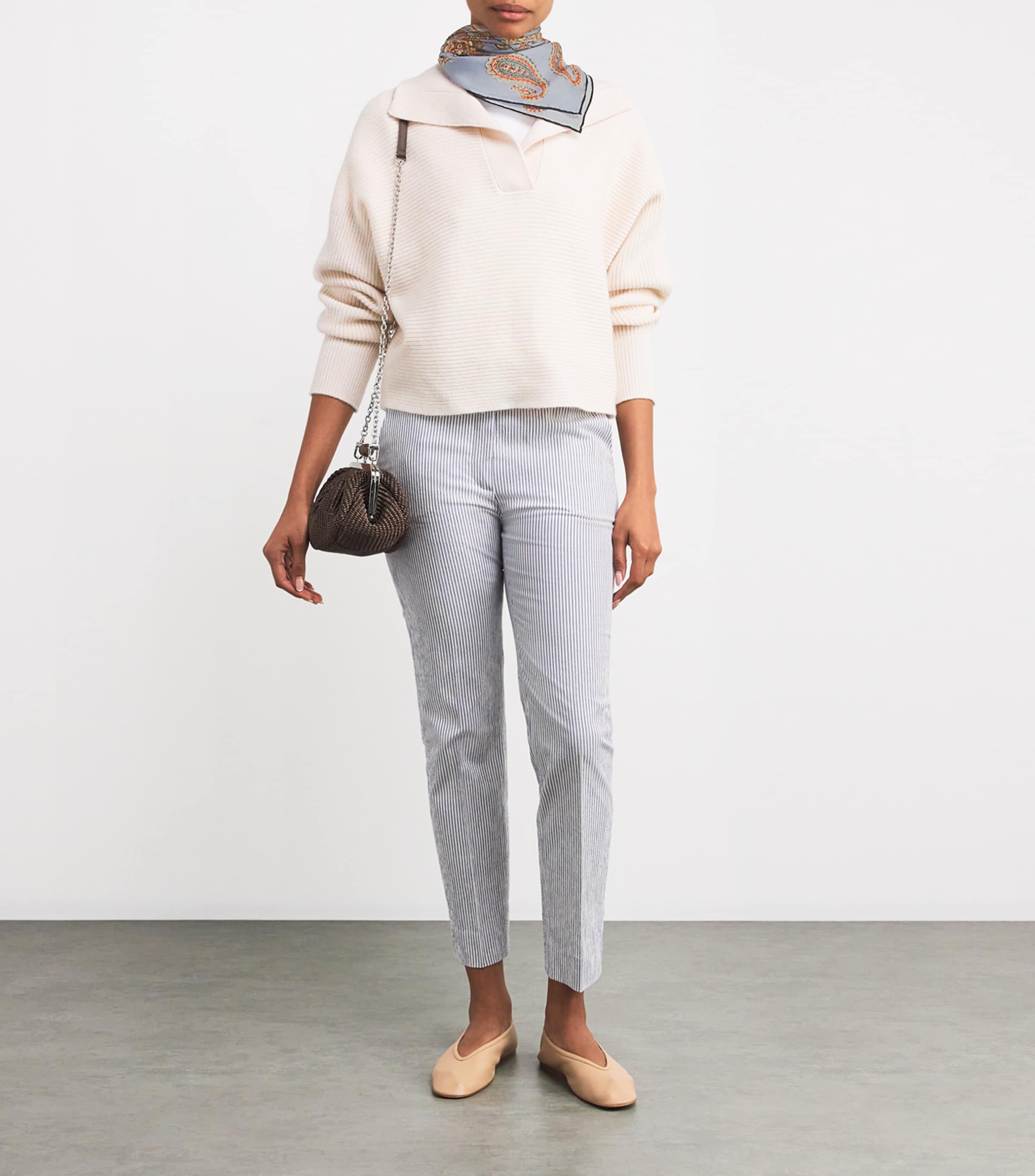 Modal-Silk Paisley Stole Scarf GOLD Image 2