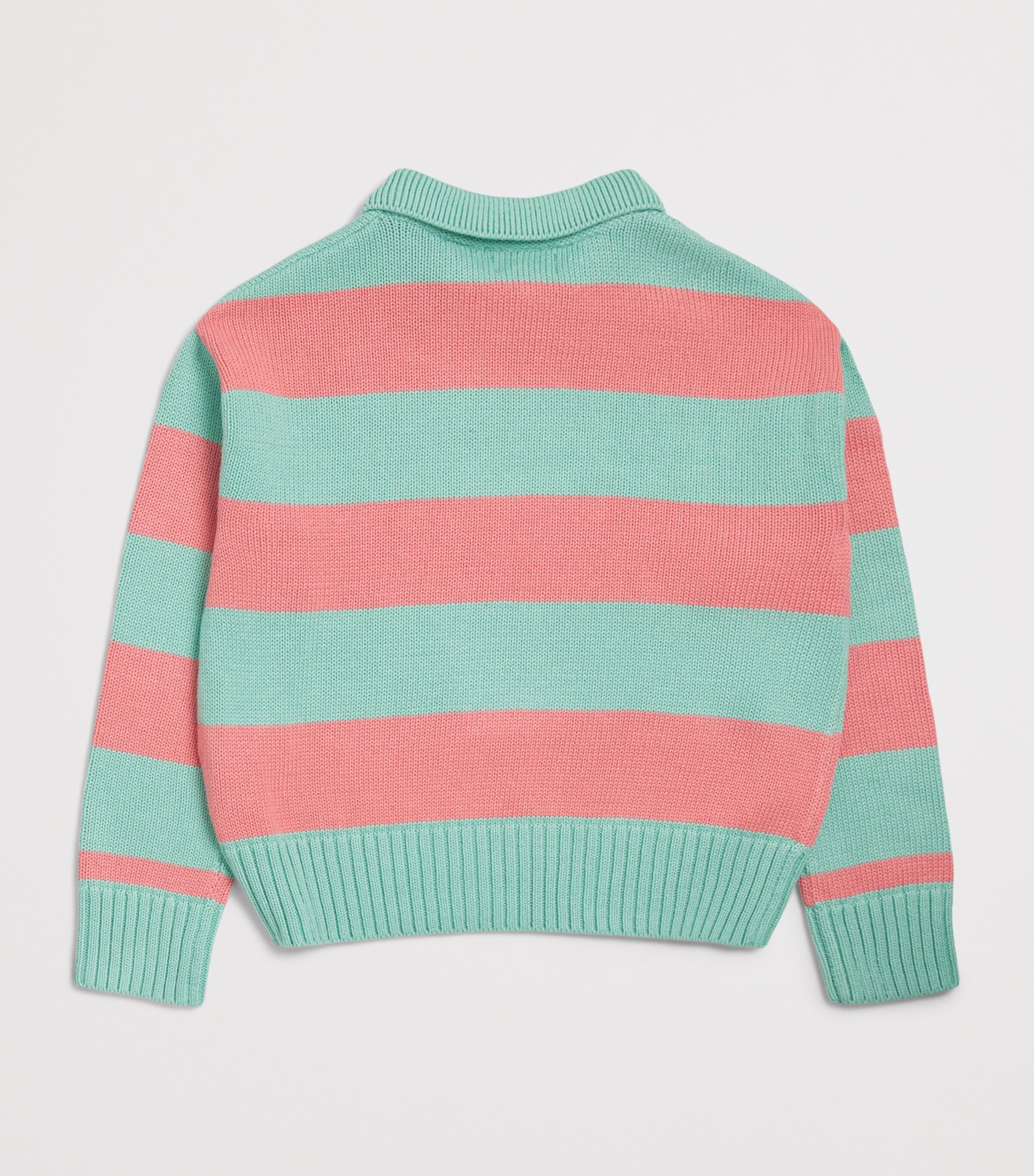 Ralph Lauren Kids Cotton Striped Polo Rugby Sweater (6-14 Years) Green Mu Image 2