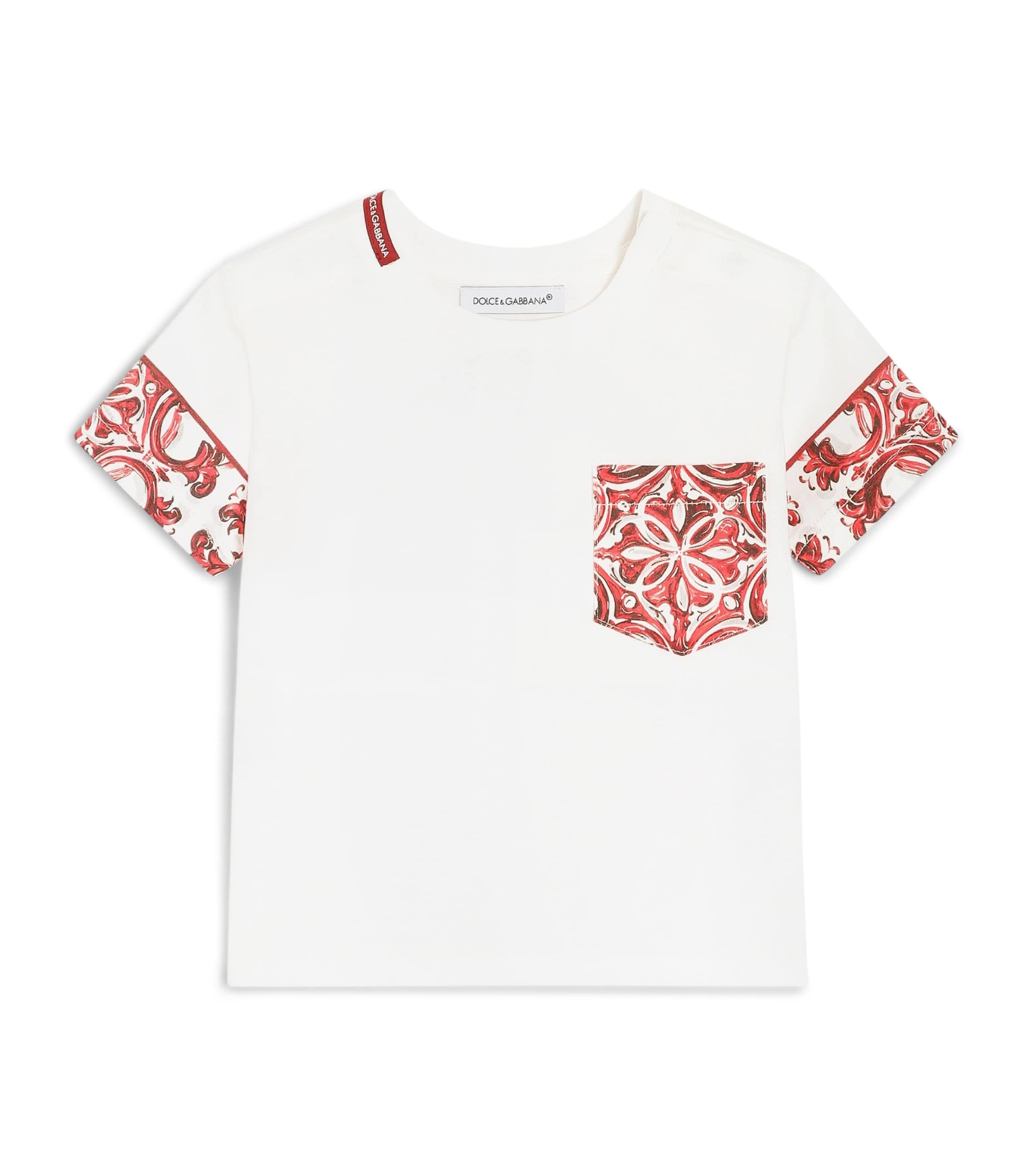 Dolce&Gabbana Kids Multi Cotton Majolica Print T-Shirt (3-30