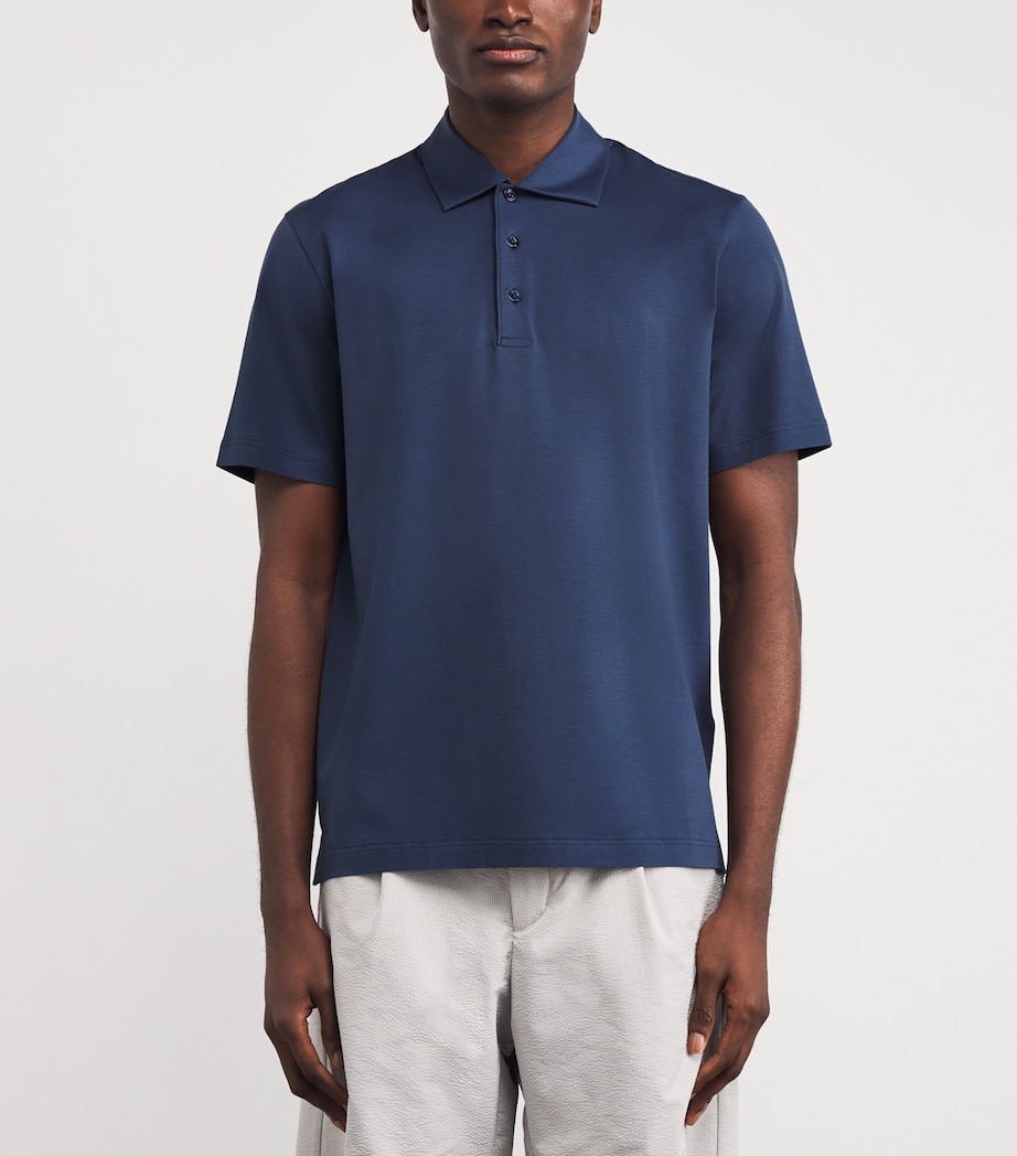 Stretch-Cotton Jersey Polo Shirt BLU BALENA 9119 Image 3