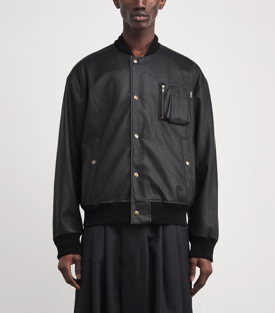 Faux Leather Varsity Jacket 900 Image 3