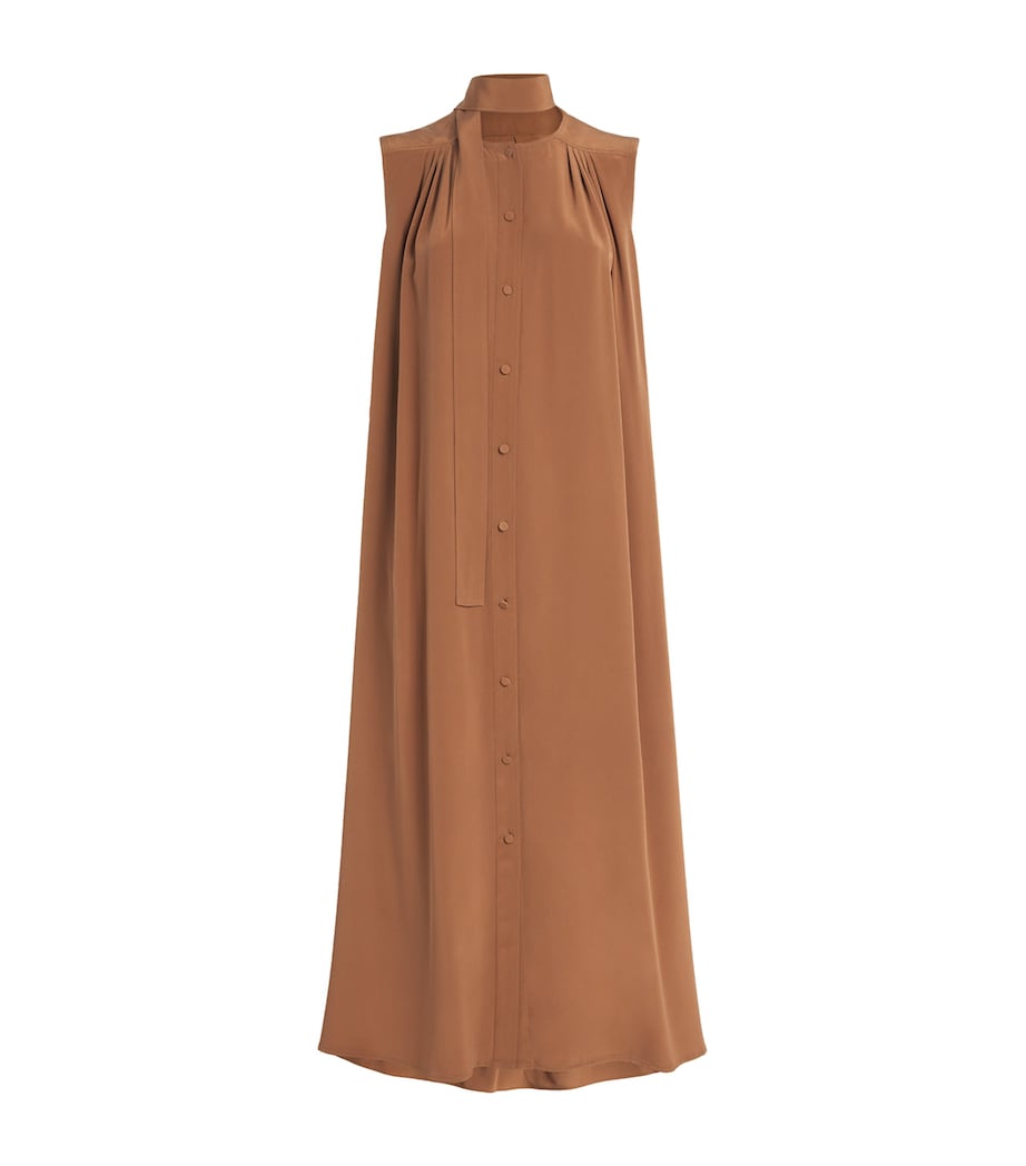 Yves Salomon Womens Silk Crepe de Chine Midi Dress Image 1