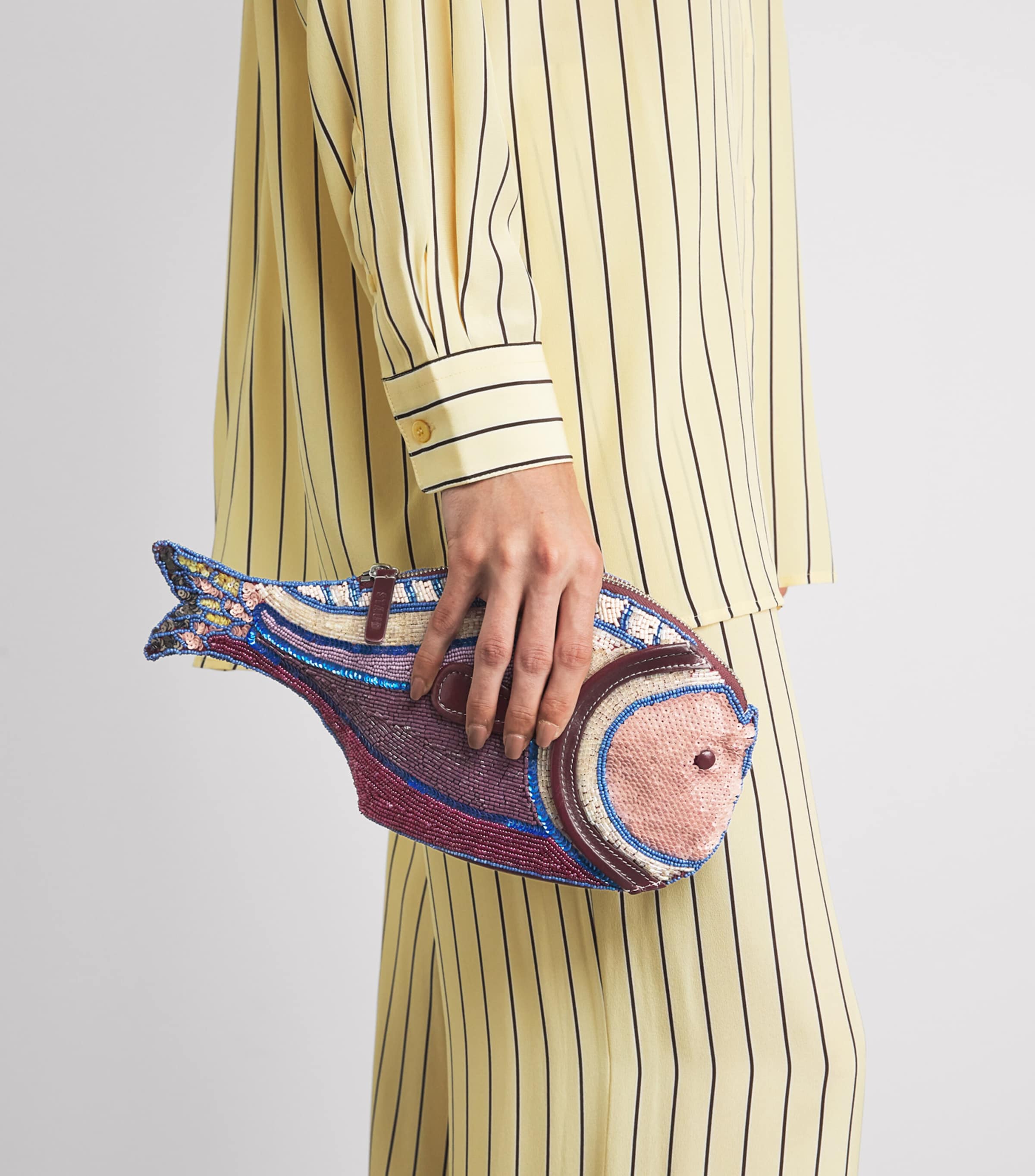 STAUD Beaded Pesce Clutch Bag Ultr Ultraviolet Image 2