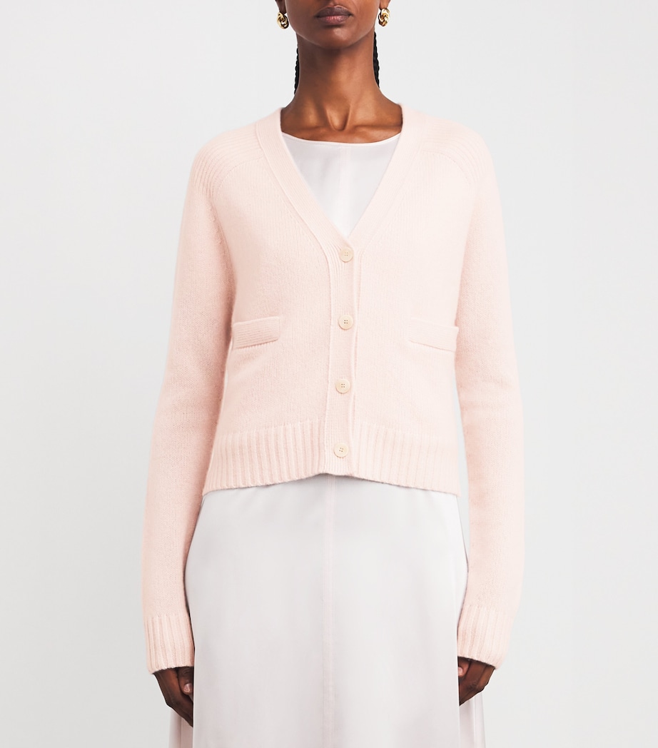 Open Cashmere V-Neck Cardigan ROSE Image 3