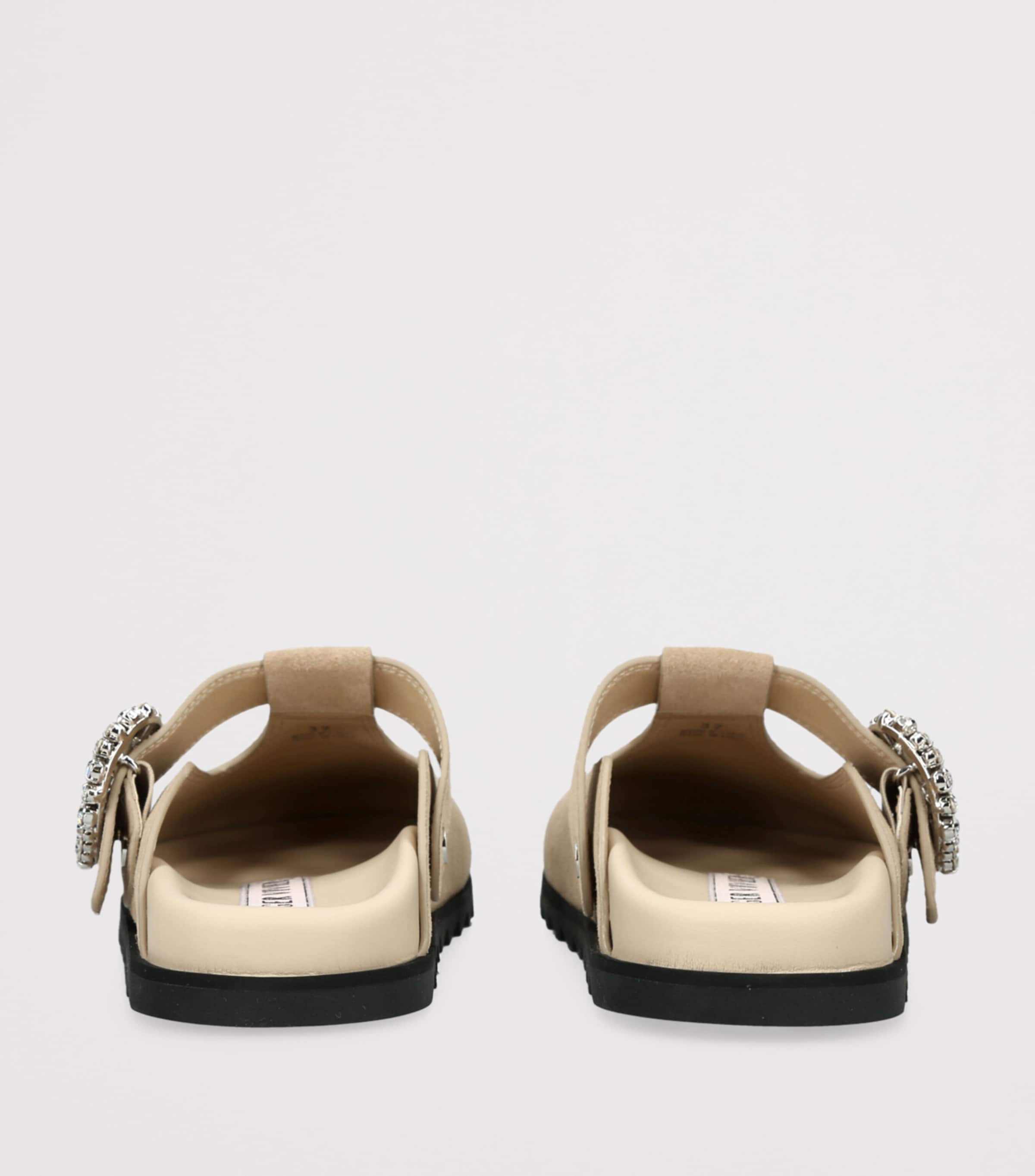 Roger Vivier Suede Slidy Viv Mules Beige Image 4