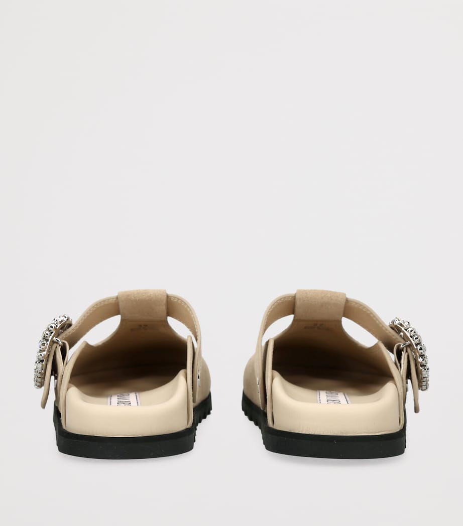 Roger Vivier Suede Slidy Viv Mules Beige Image 4