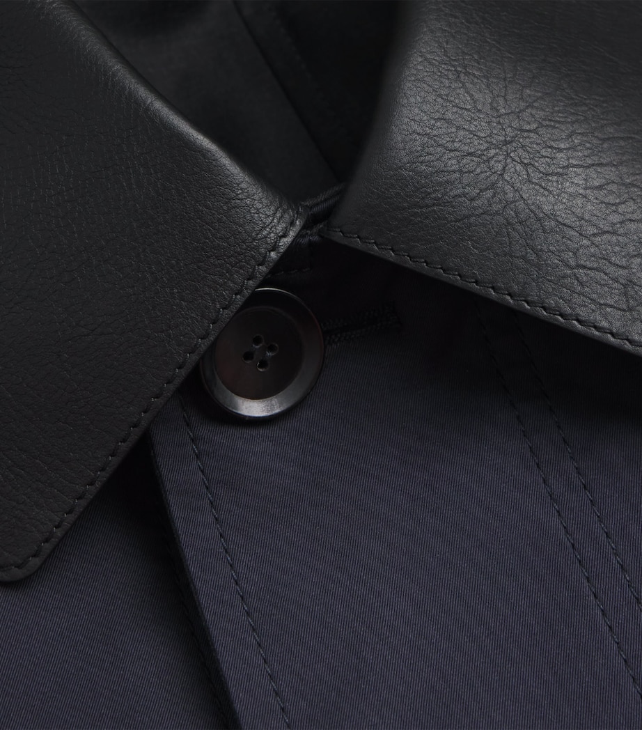 Brioni Mens Leather-Trim Reversible Jacket Image 7
