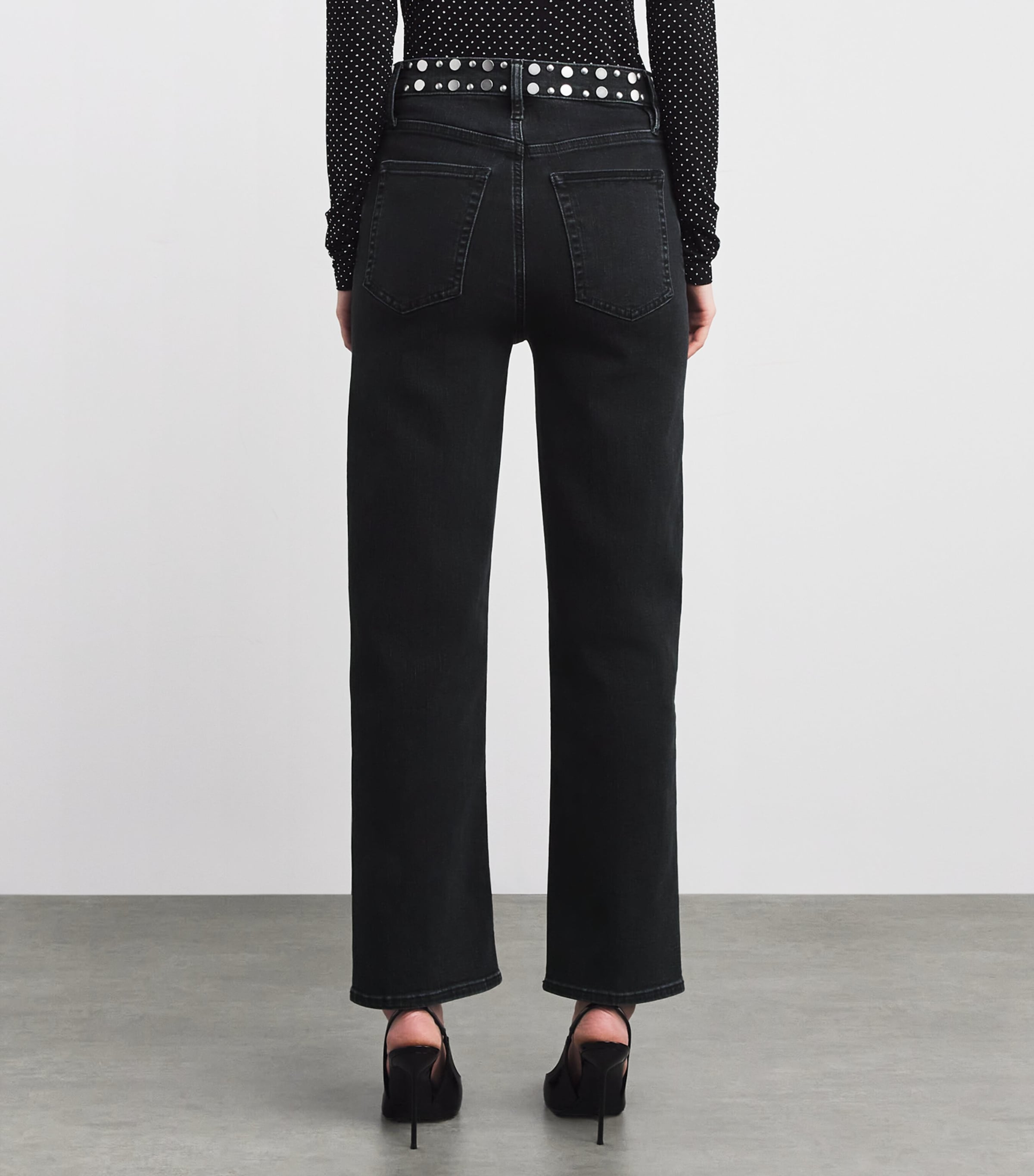 Studded Le Sleek Straight Jeans METEOR Image 4