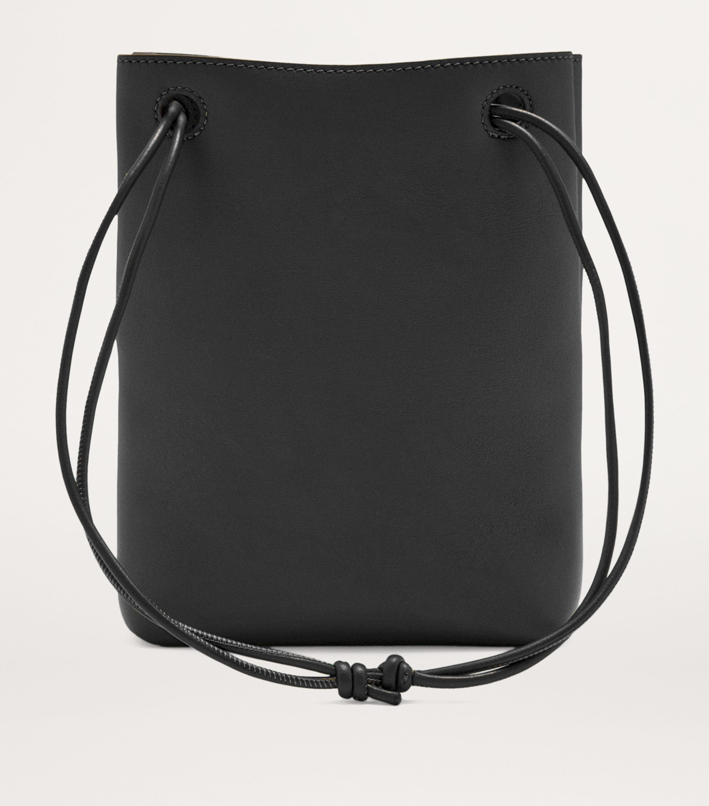 Leather Pebble Cross-Body Bag BLACK Image 3