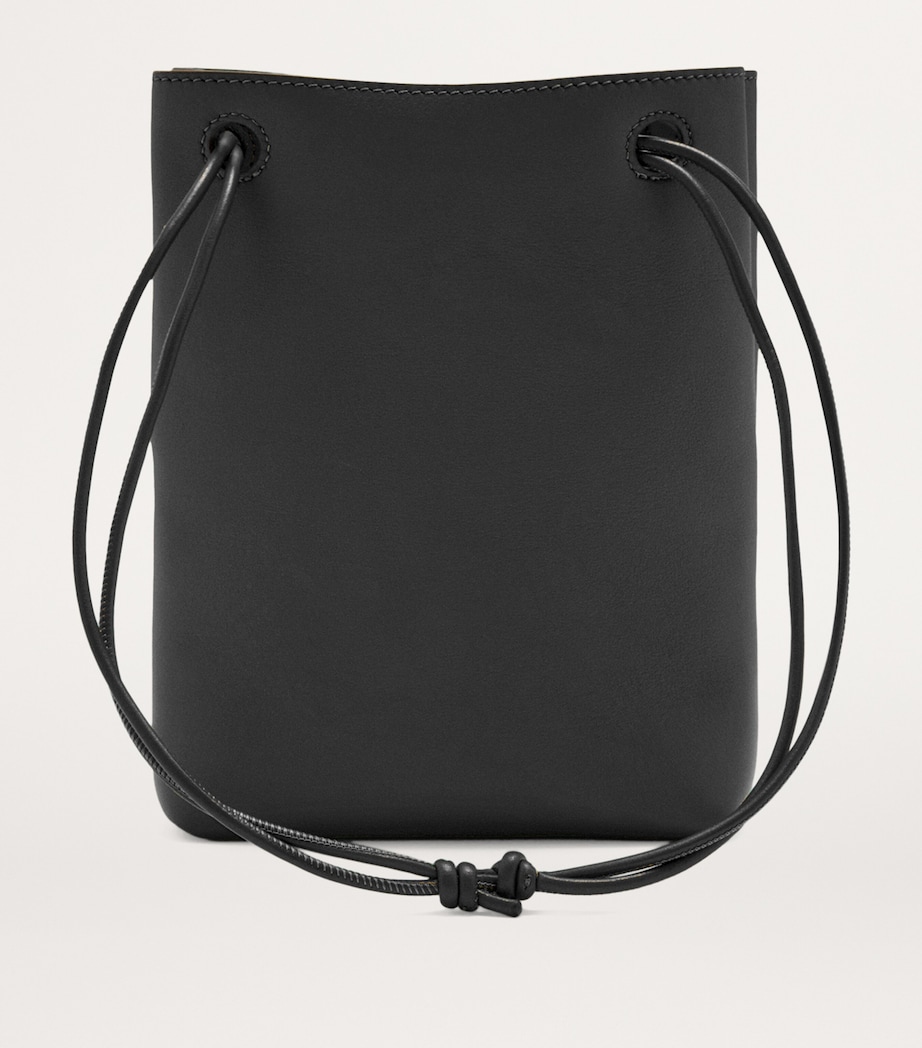 Leather Pebble Cross-Body Bag BLACK Image 3