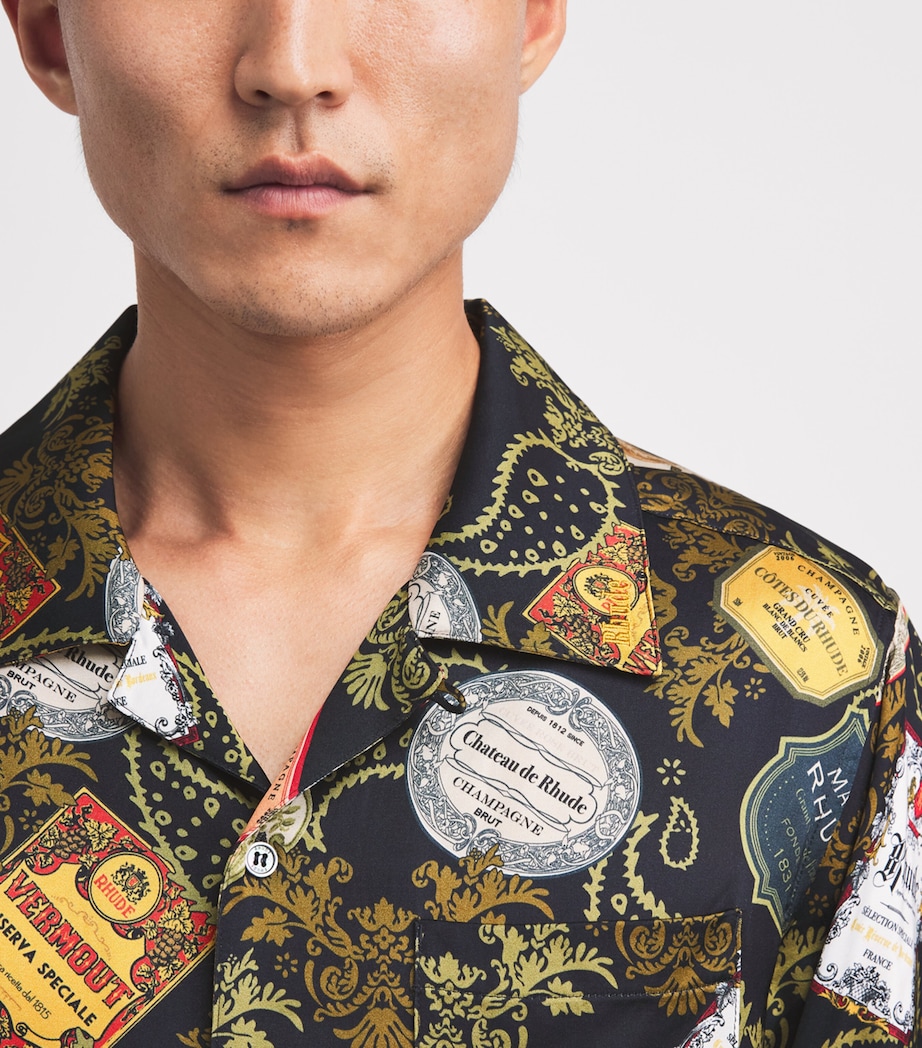Rhude Mens Bandana Print Shirt Black/multi Image 3