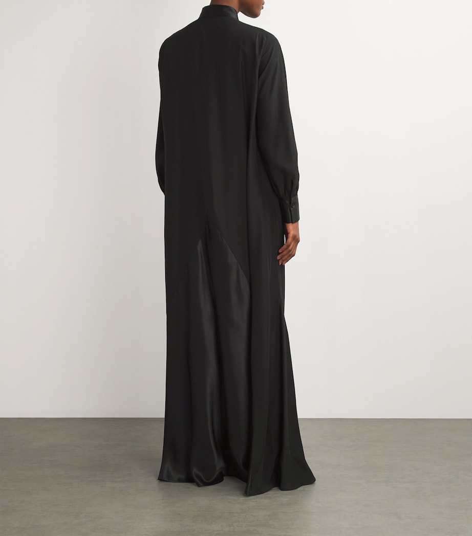 Kiton Womens Silk Maxi Dress Black Image 3