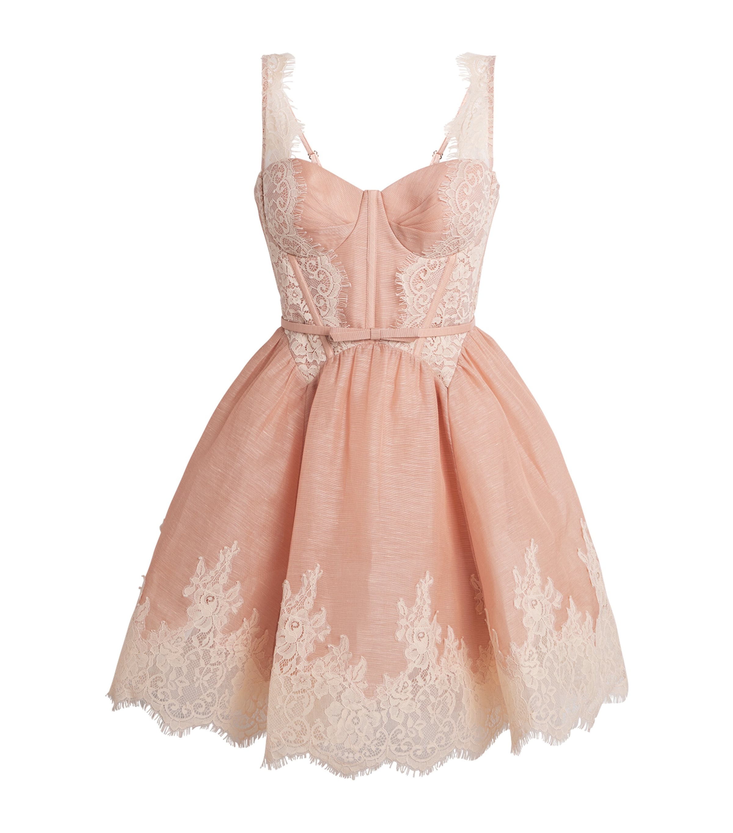 Zimmermann Linen-silk Valiant Mini Dress In Pink