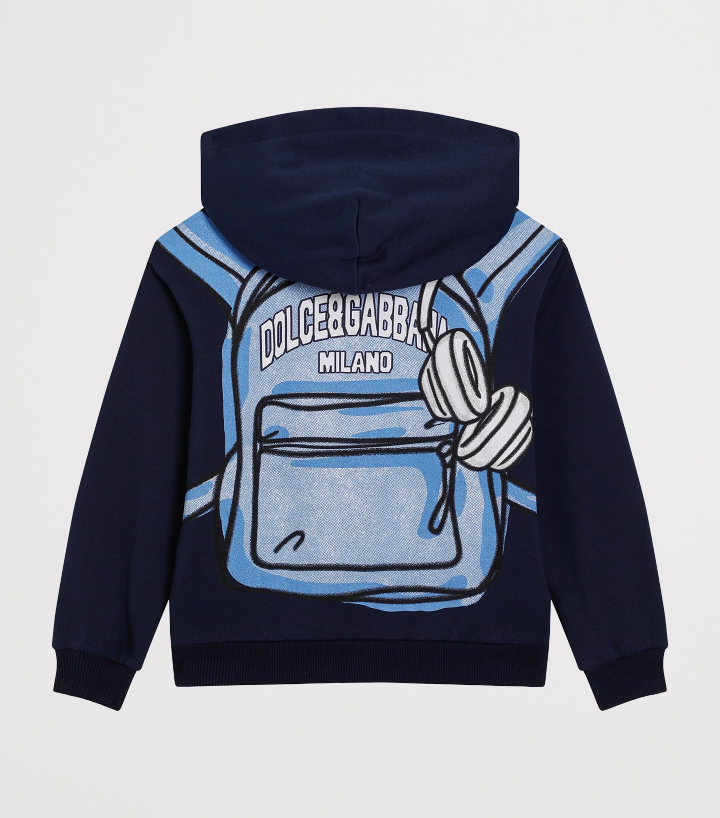 Dolce&Gabbana Kids Cotton Backpack Print Oversized Hoodie (8-12 Years) Zaino Dg Image 2