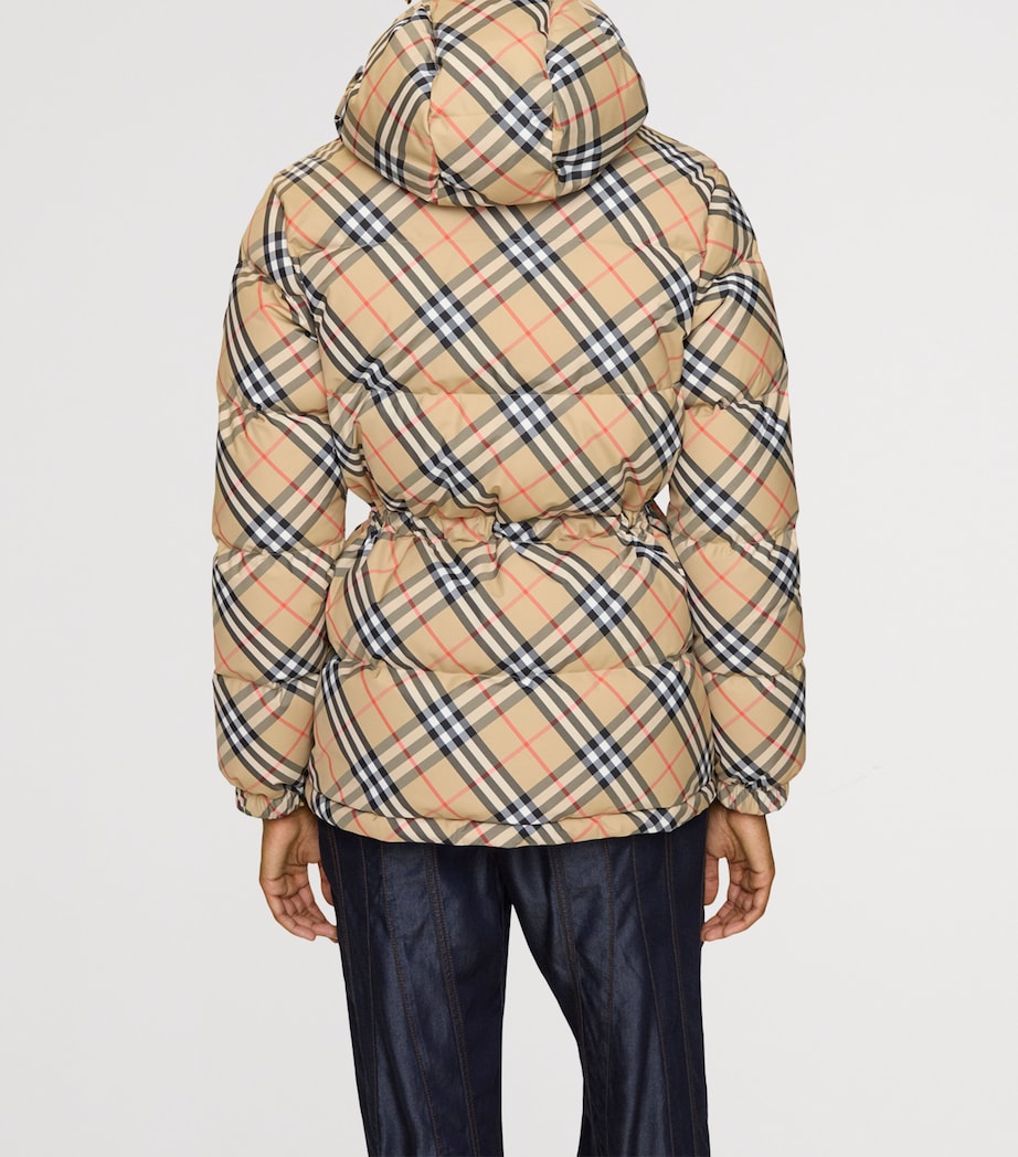 Quilted Check Puffer Jacket SAND IP CHECK Image 4