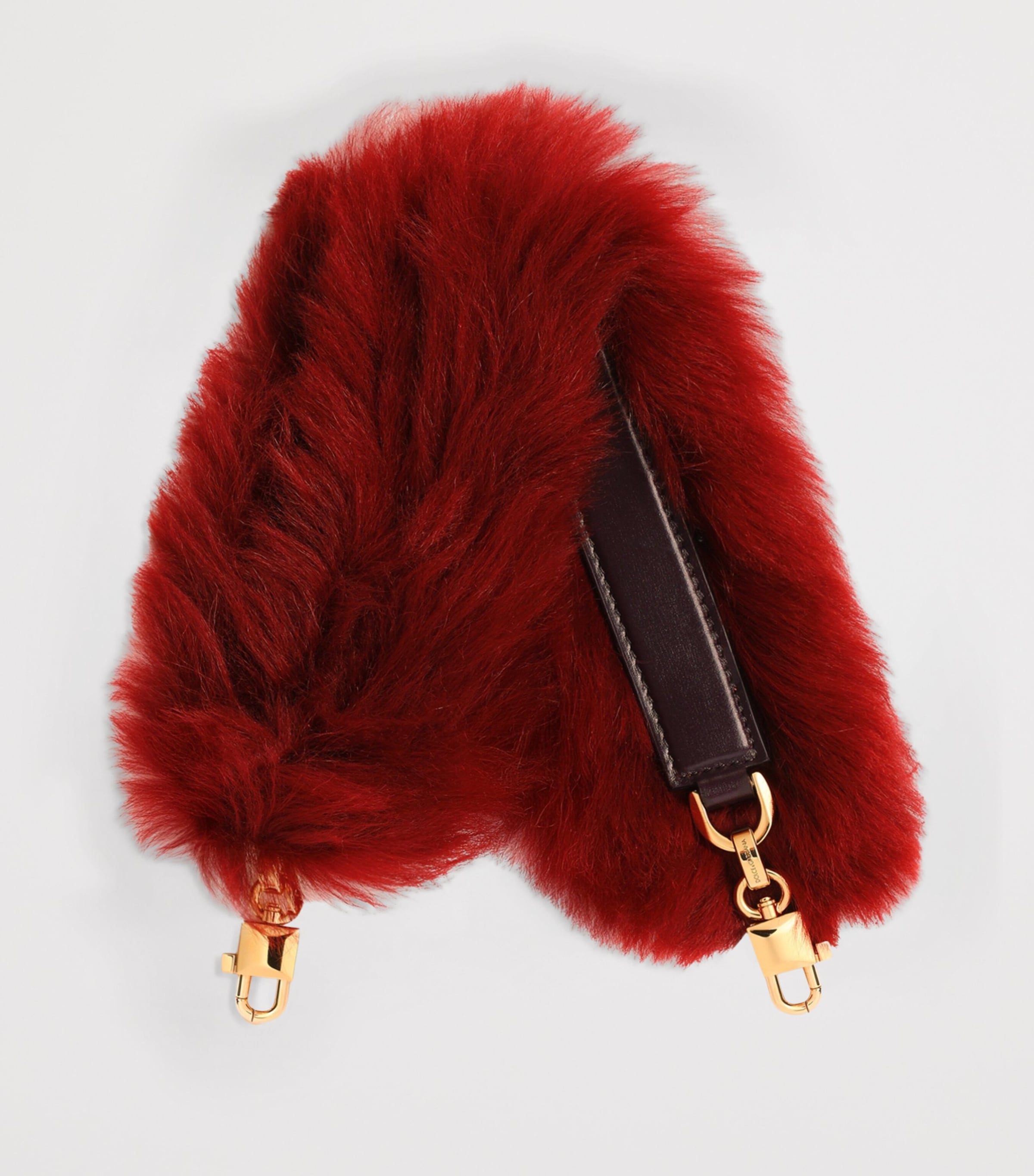 Dolce&Gabbana Lambskin-Fur Shoulder Bag Strap Rosso/mos Image 2