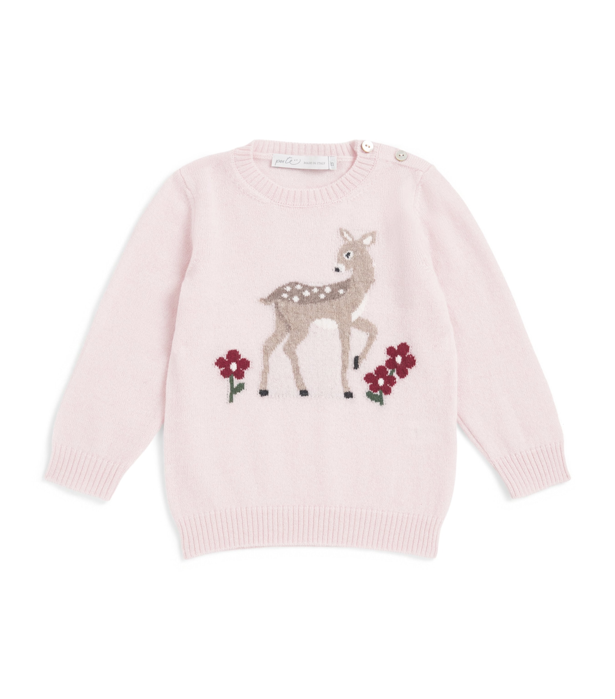 Per Te Wool-Cashmere Jacquard Sweater (3-18 Months) Rosa Baby Image 1